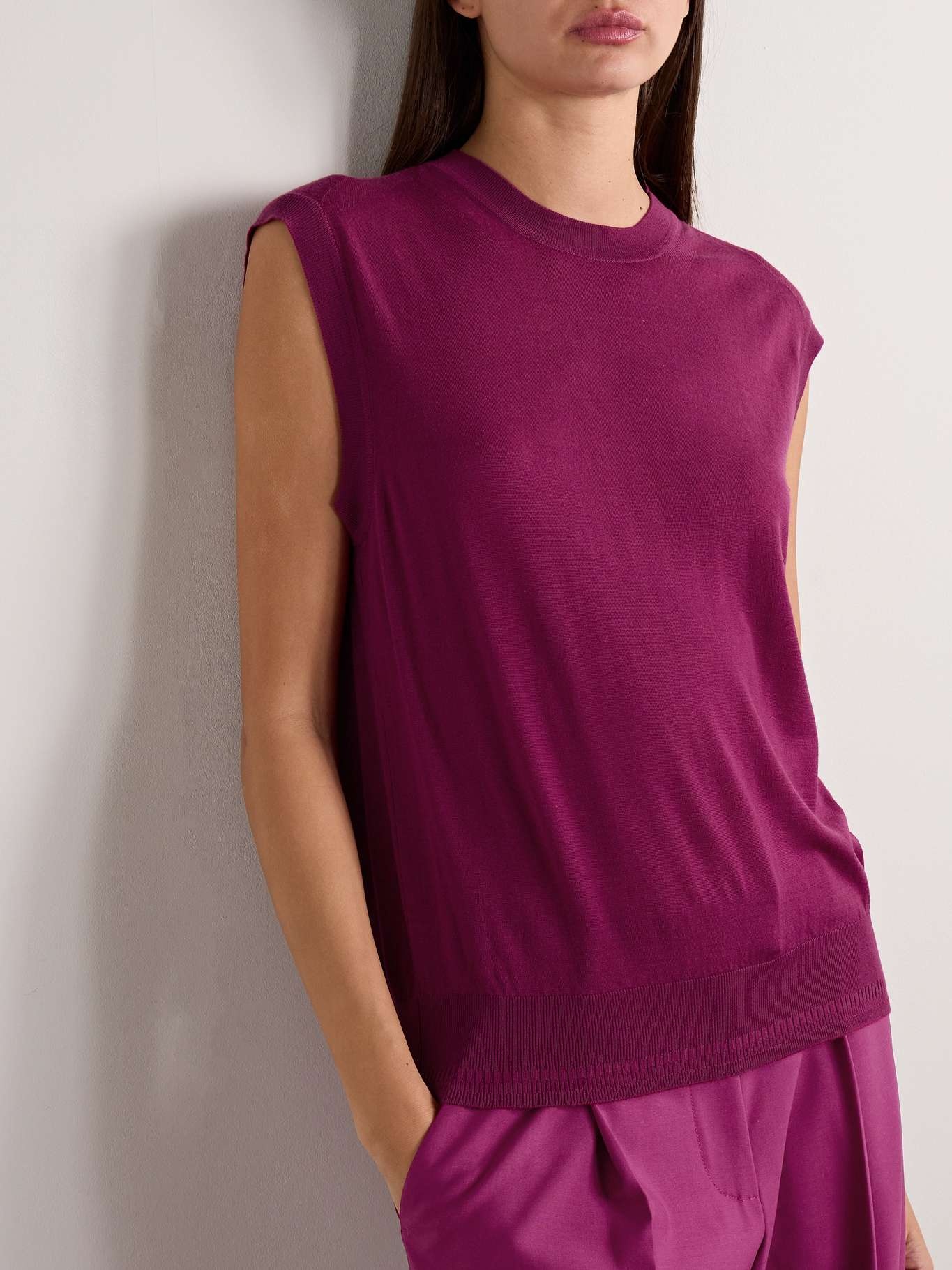 Wool tank Magenta - 3
