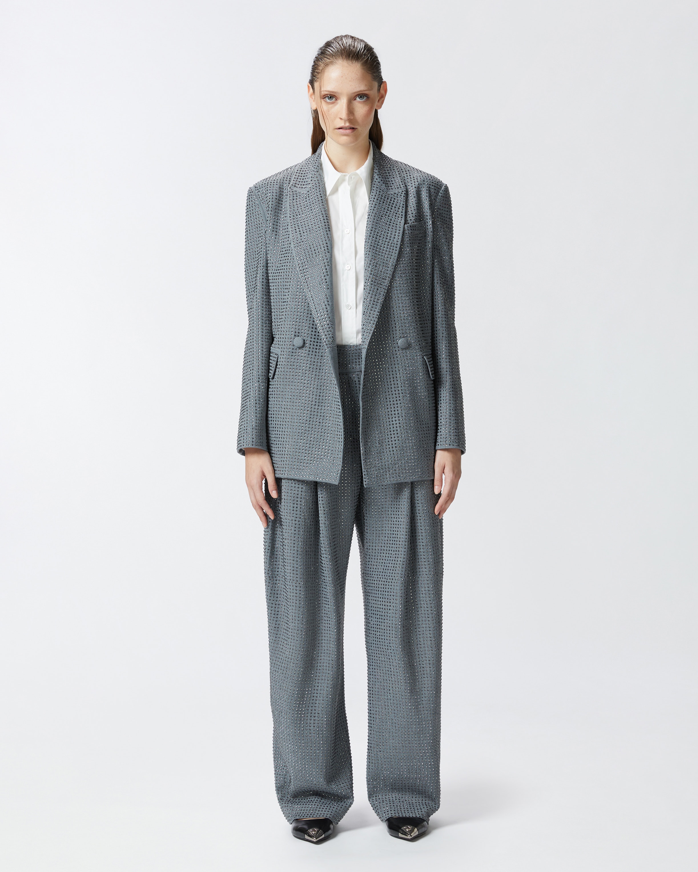 WIDE-LEG TROUSERS WITH RHINESTONES - 2
