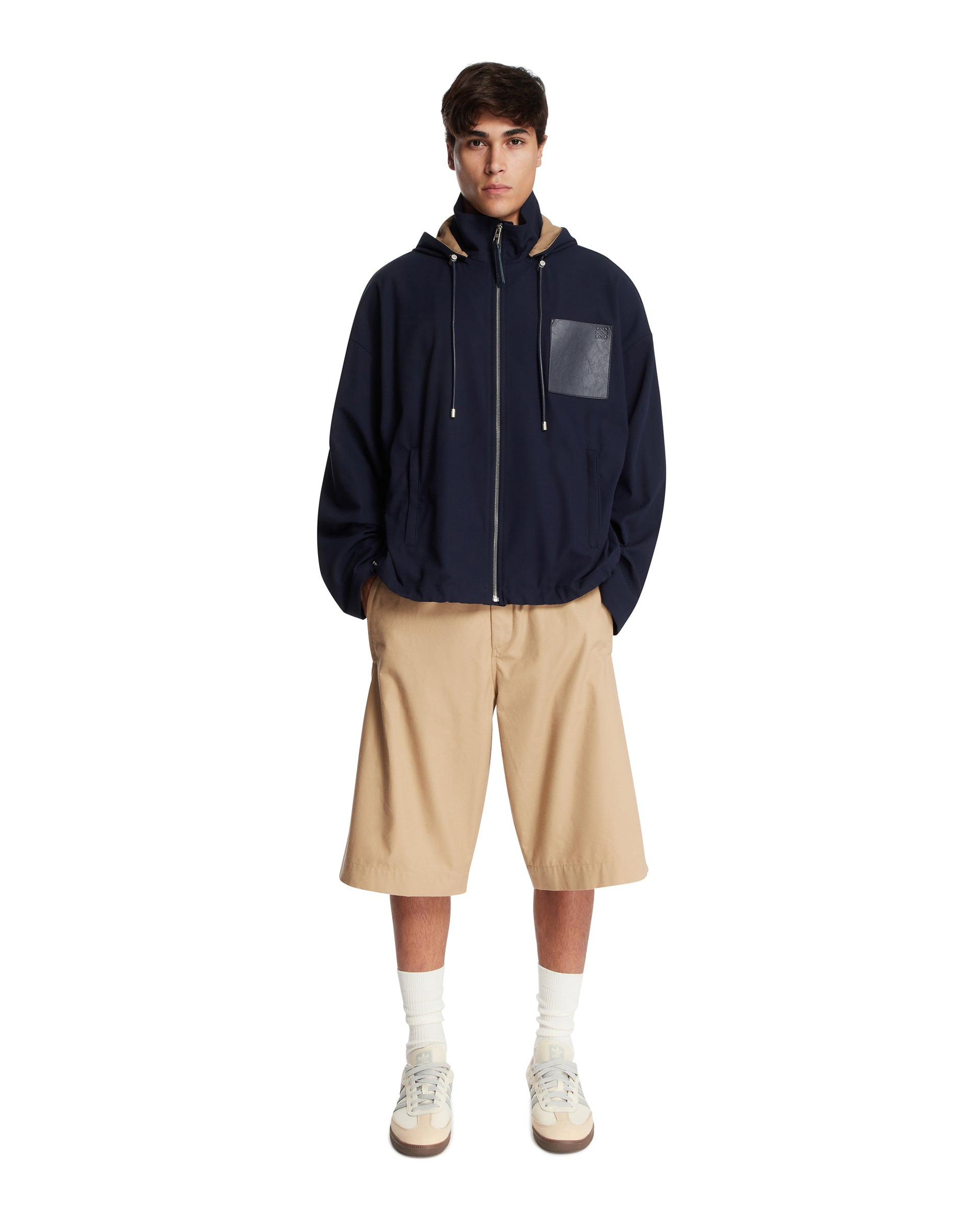 Blue Cotton Hoodie Jacket - 2