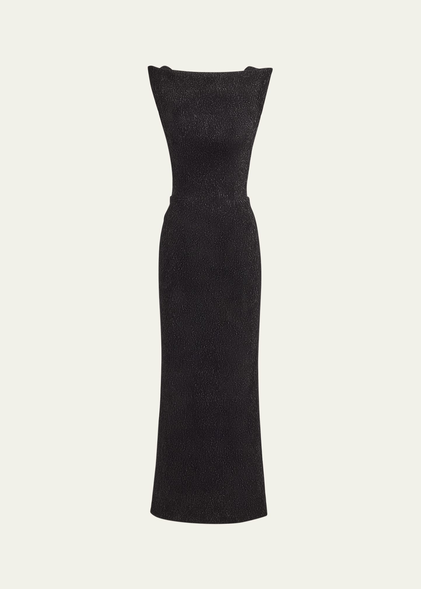 Metallic Structured Midi Dress - 1