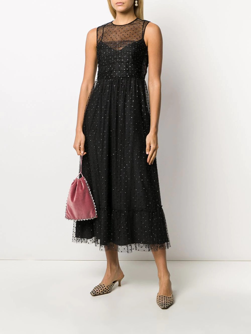 embellished tulle long dress - 2