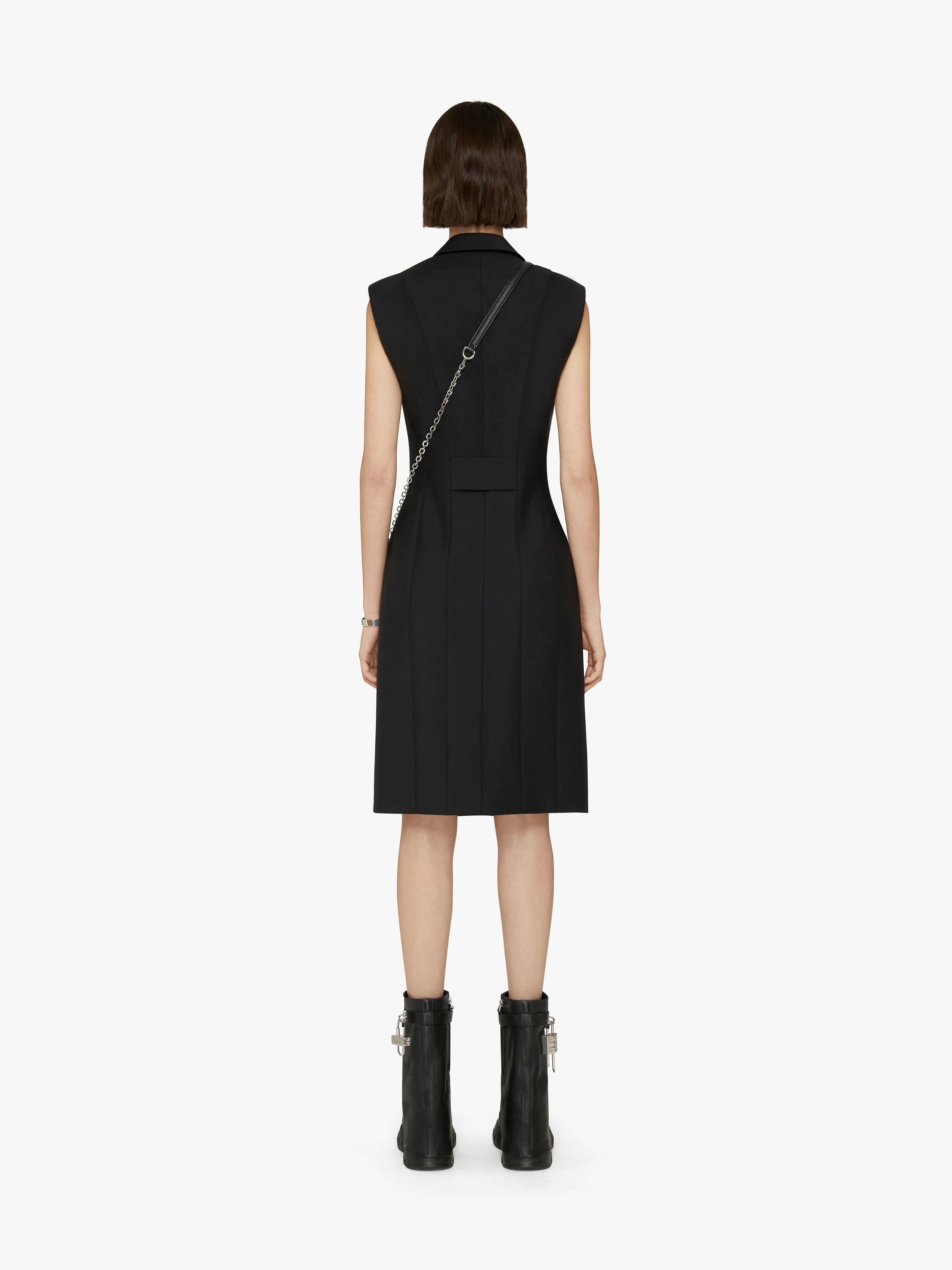 WRAP DRESS IN WOOL AND MOHAIR WITH PADLOCK - 4