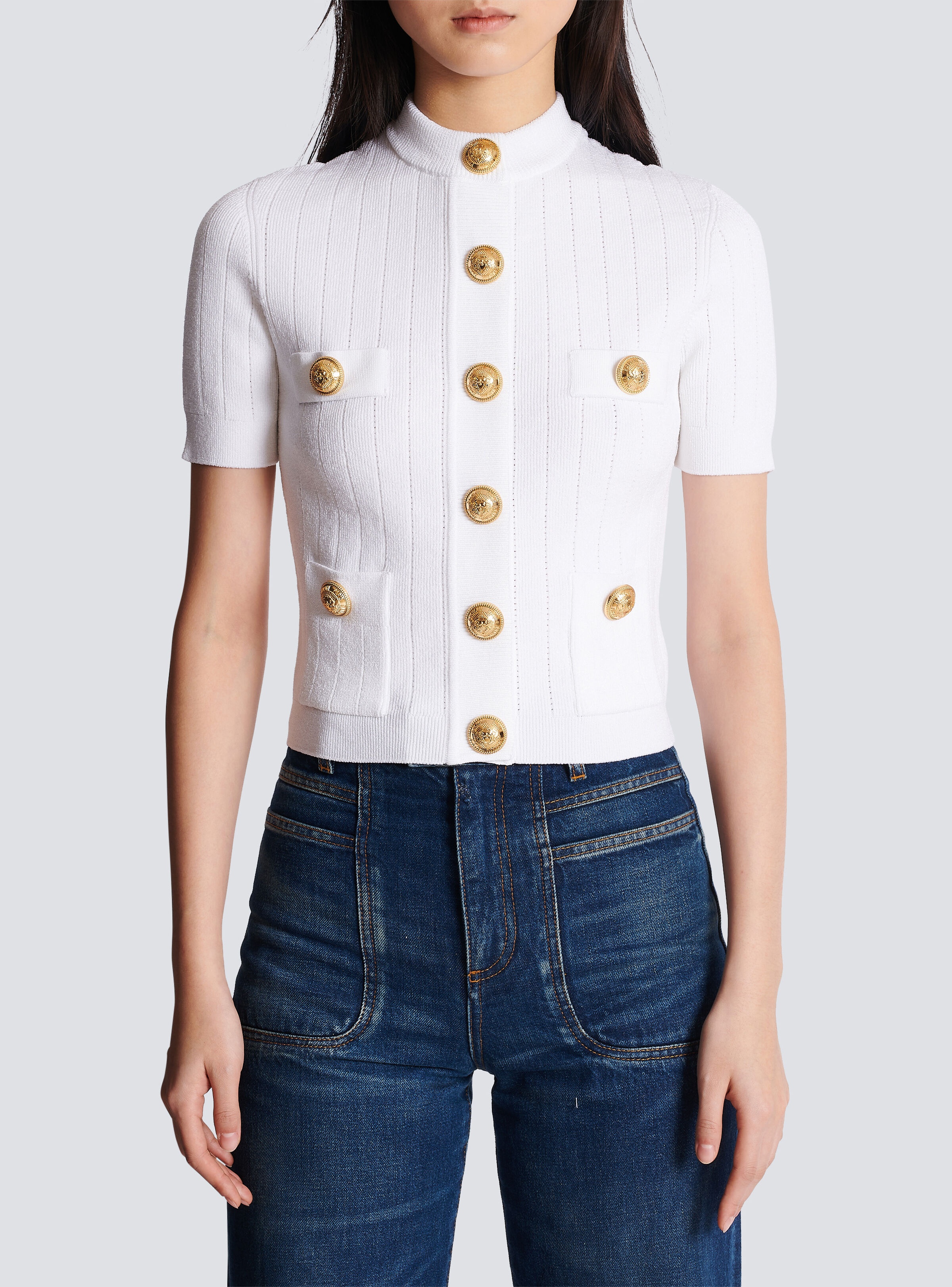 4-pocket knitted cardigan - 5