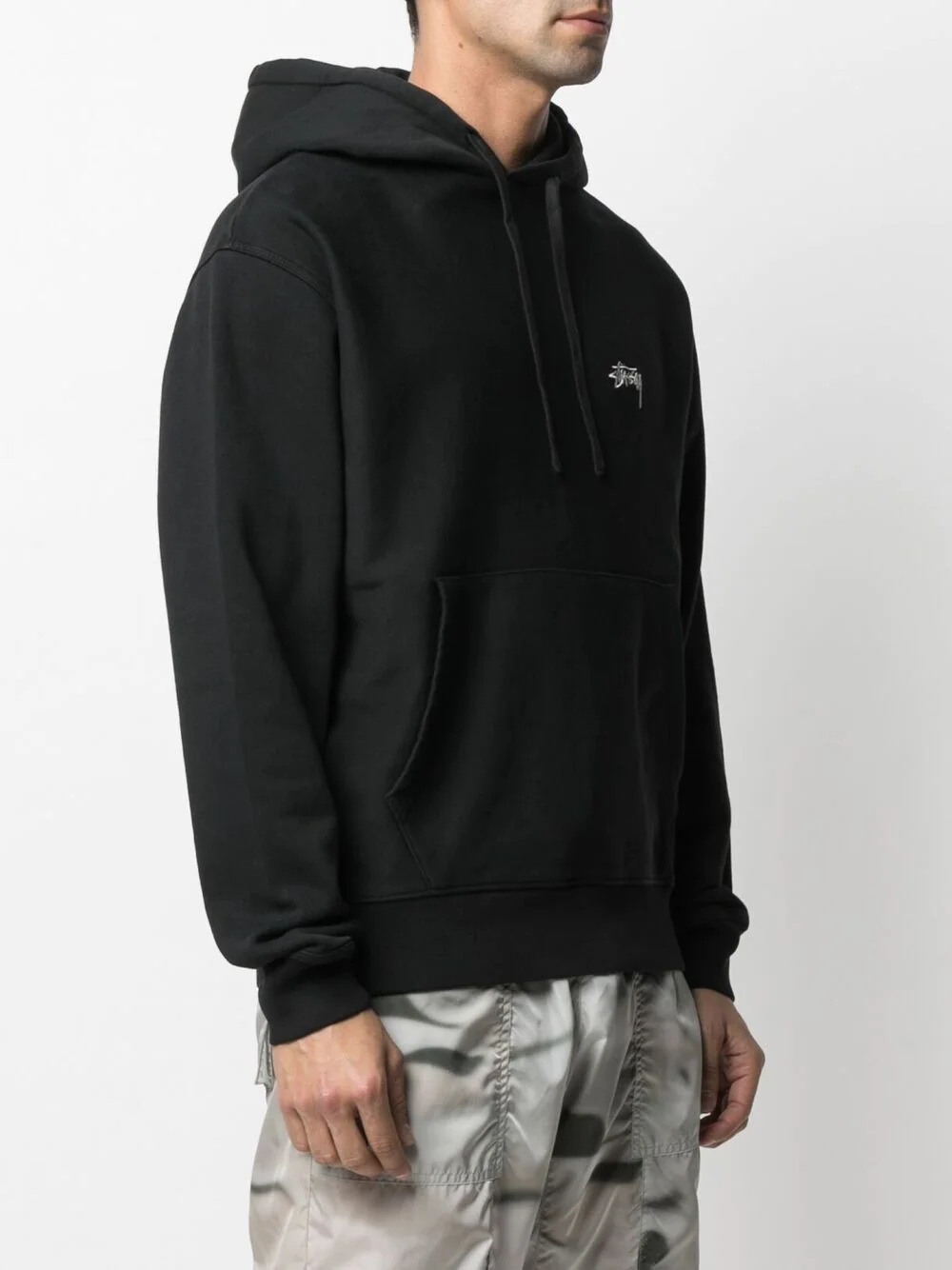 logo embroidered cotton hoodie - 3