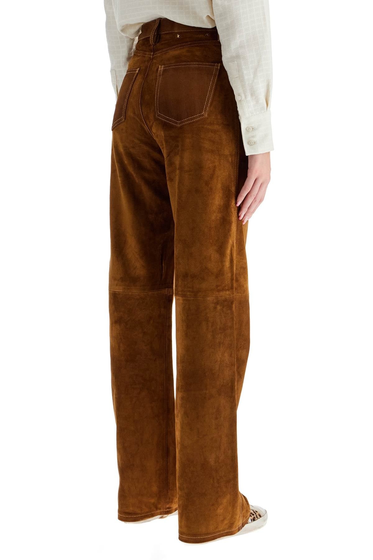 Golden Goose Suede Leather Pants For Men Women - 3