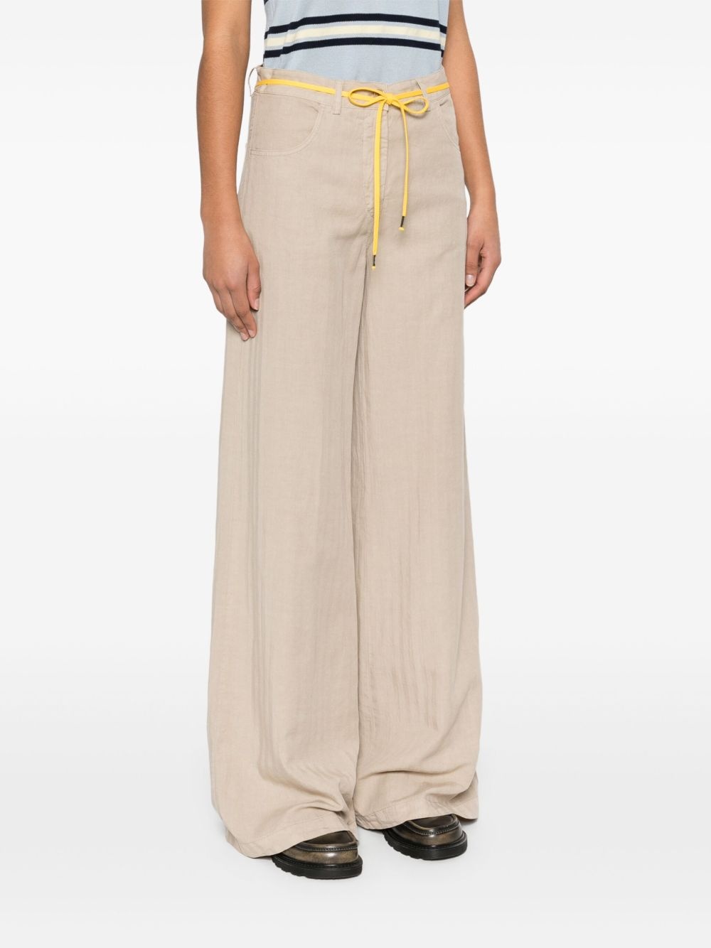 striped wide-leg trousers - 3