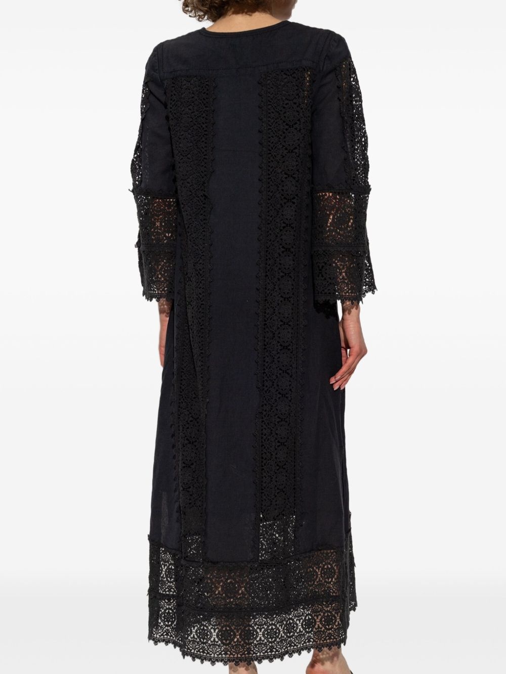 lace-panel midi dress - 4