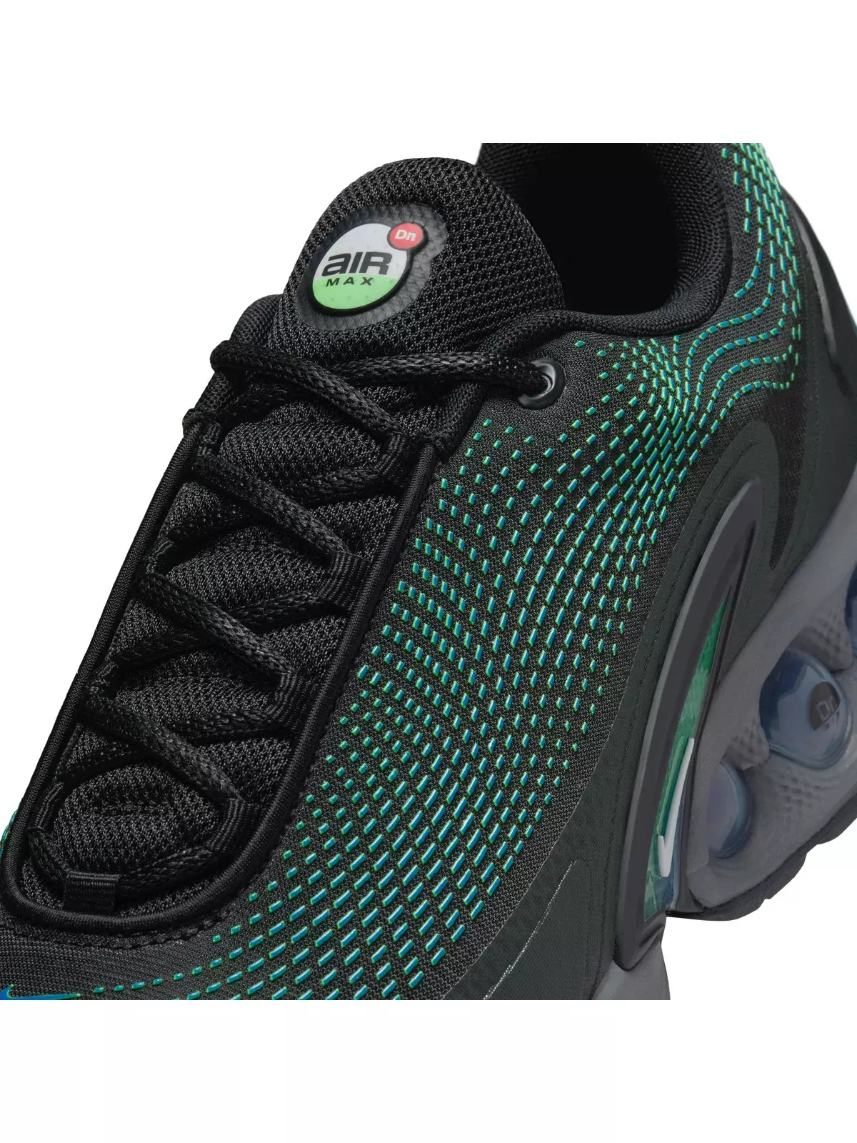 Air Max Dn "Black/Hyper Cobalt/Rage Green/White" Men's Shoe - 7