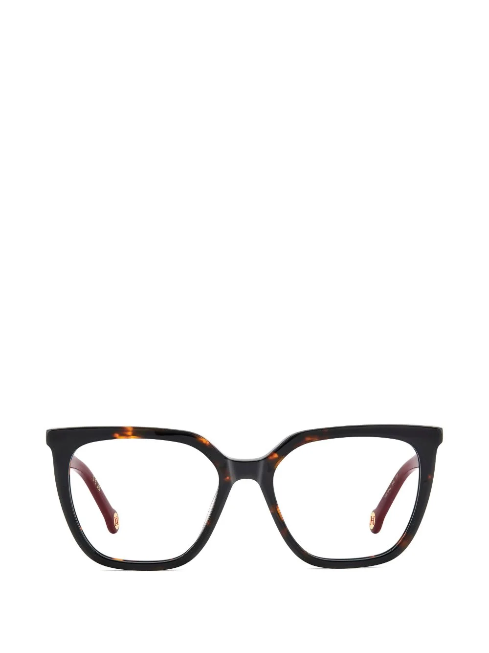 tortoiseshell-effect squared-frame glasses - 1