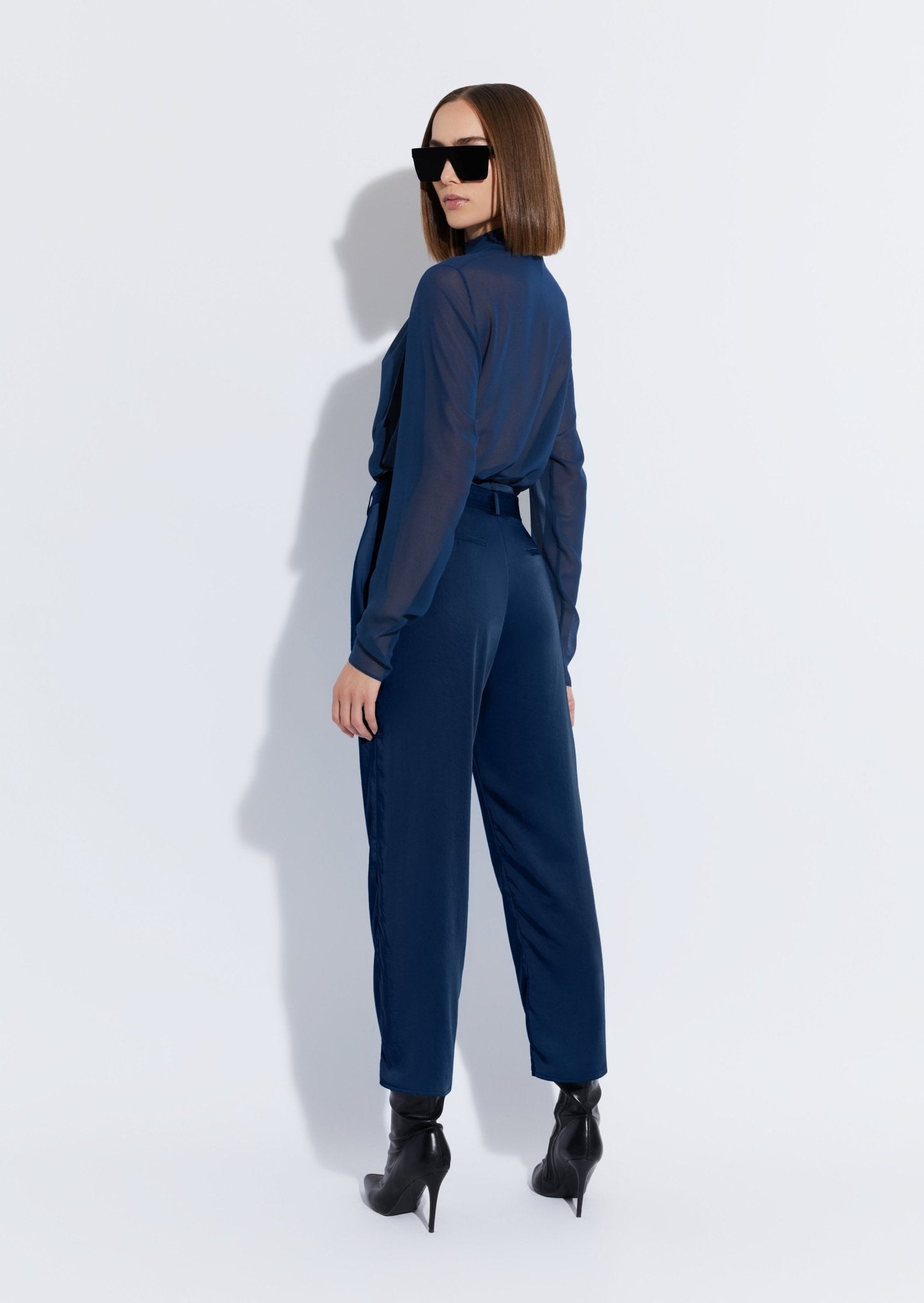 Satin Belted Cropped Pant - 3