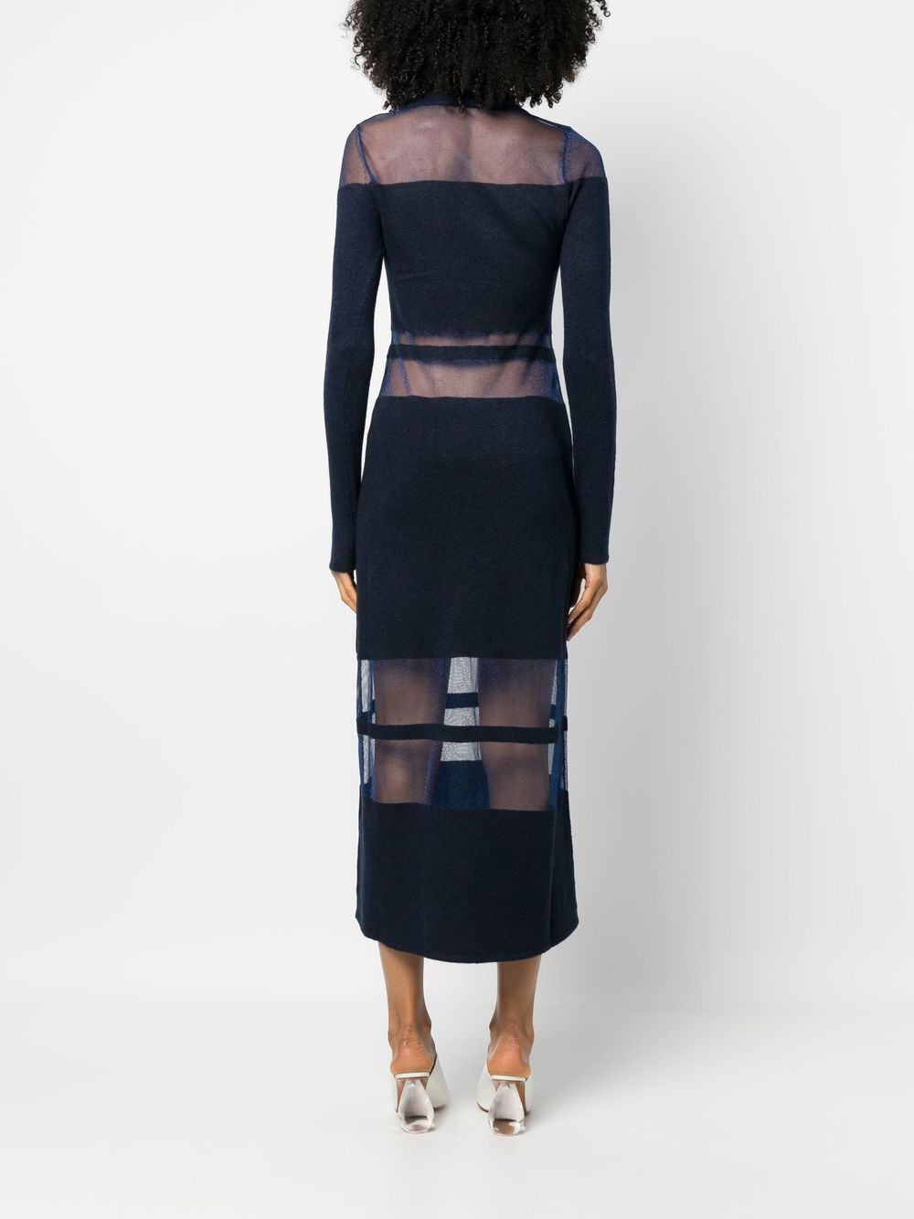 panelled high neck maxi dress - 4