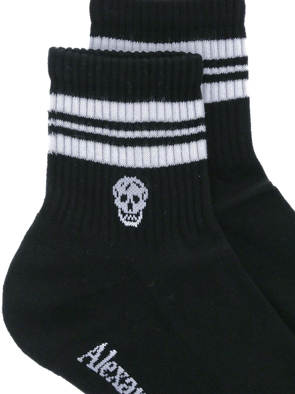 Alexander McQueen Stripe Skull Sport Socks | oluxury