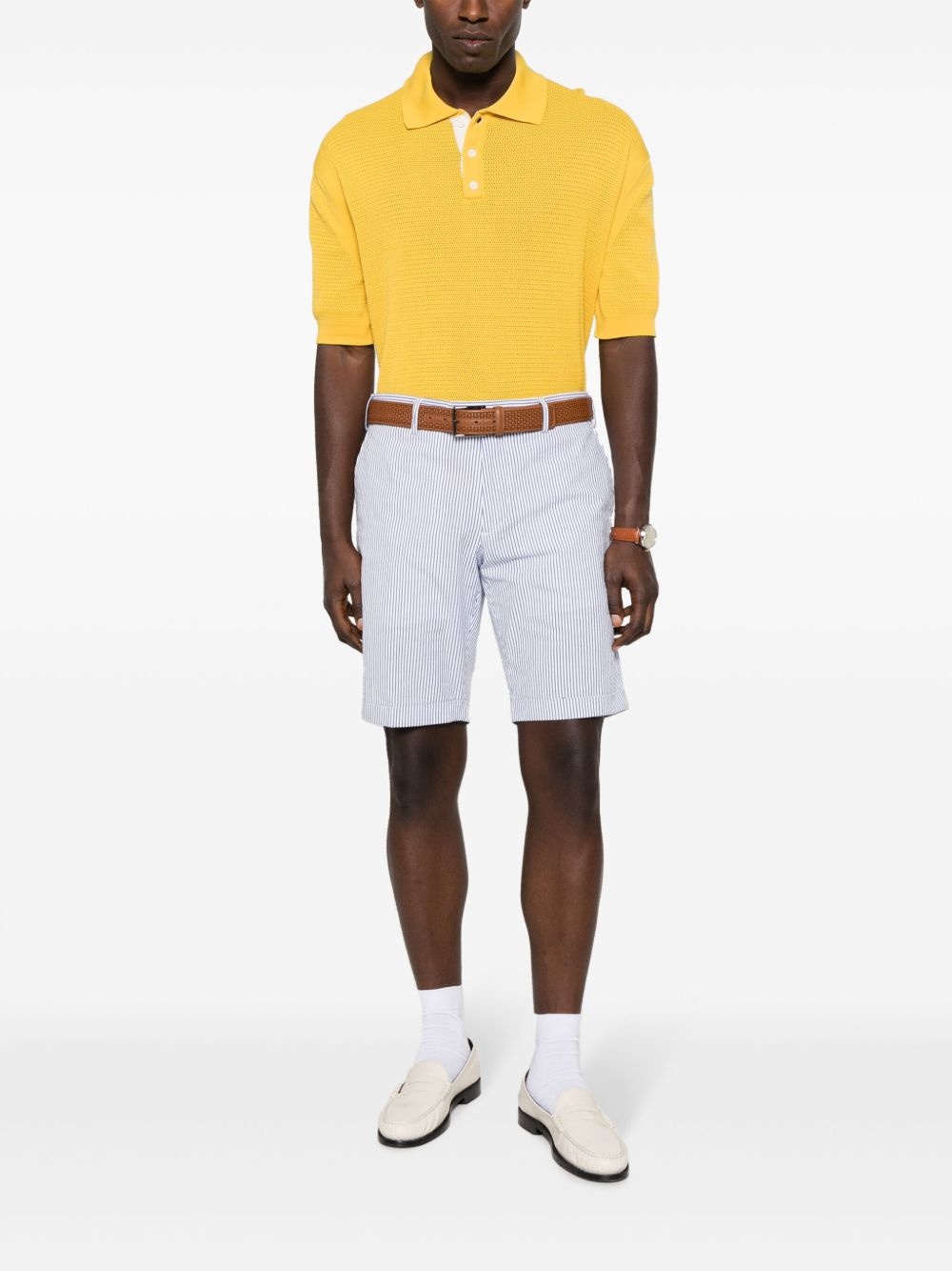 striped cotton chino shorts - 2