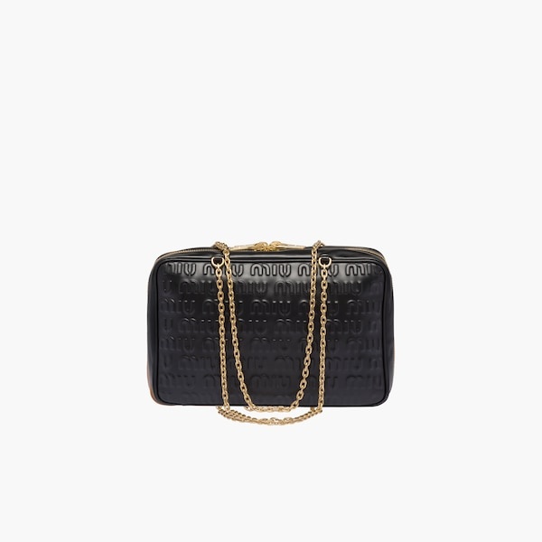 Leather top-handle bag with embossed logo - 3