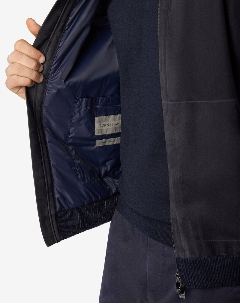 Blue unlined two-fabric jacket 5