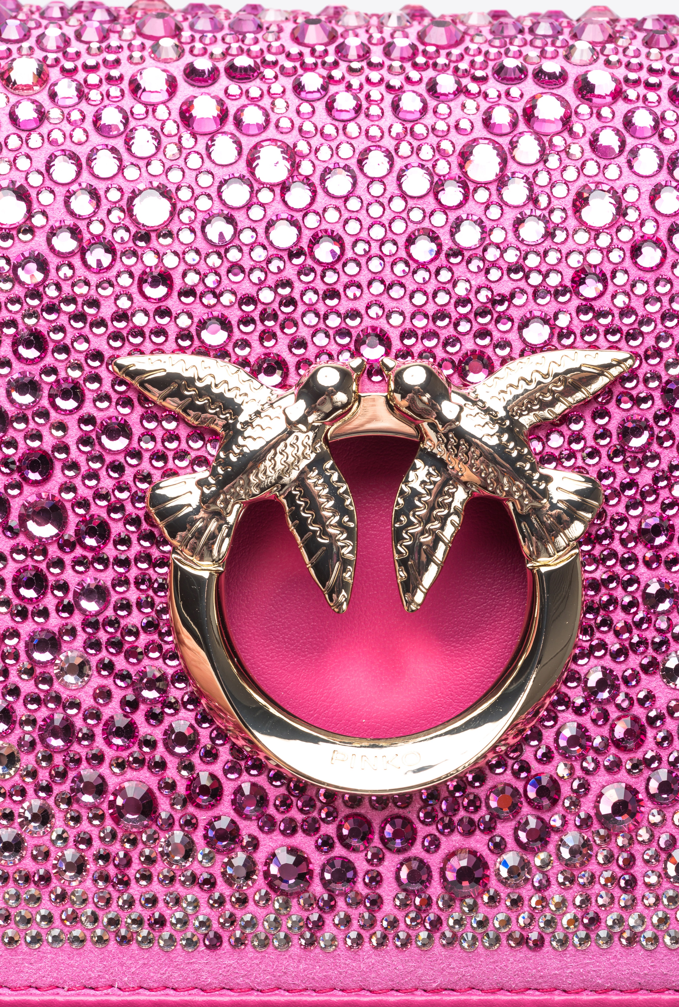 PINKO GALLERIA FULL-RHINESTONE MINI LOVE BAG CLICK - 4