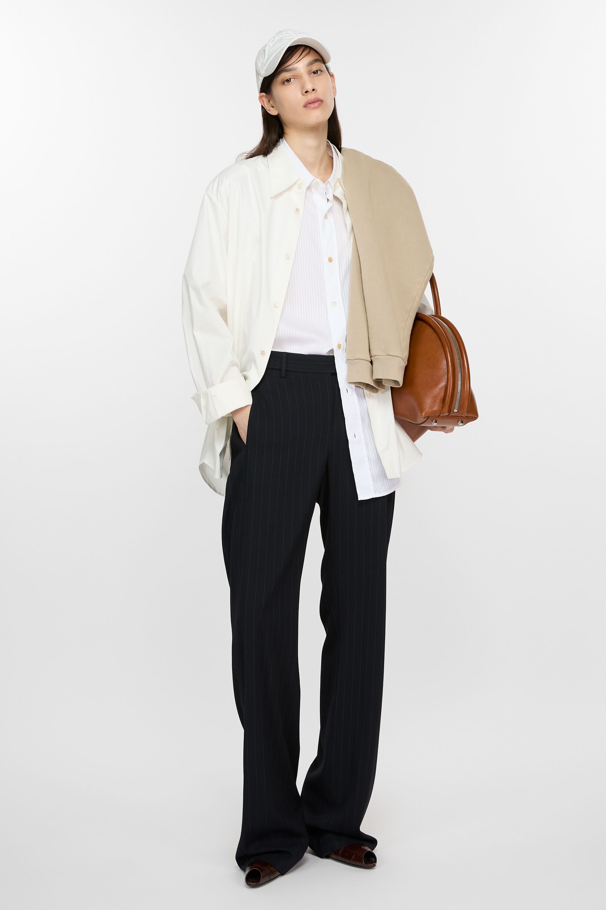 Pinstripe trousers - Navy blue - 4