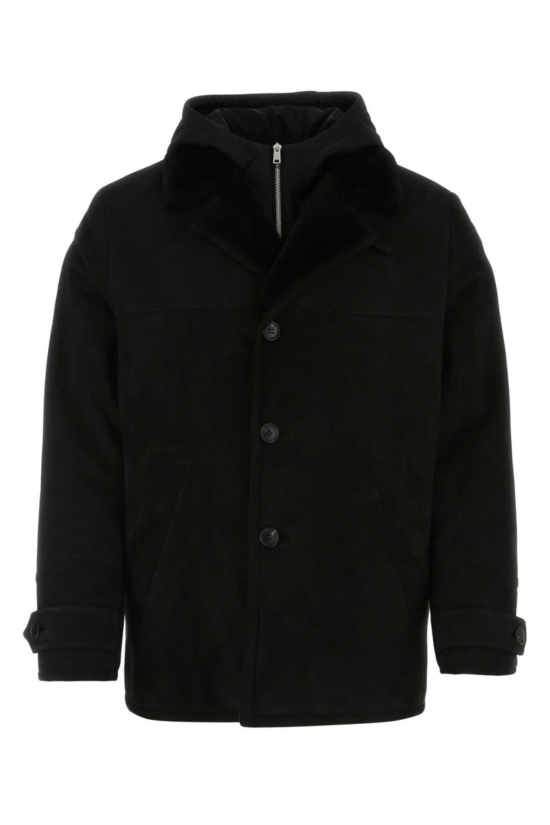 Prada Men Black Shearling Jacket - 1