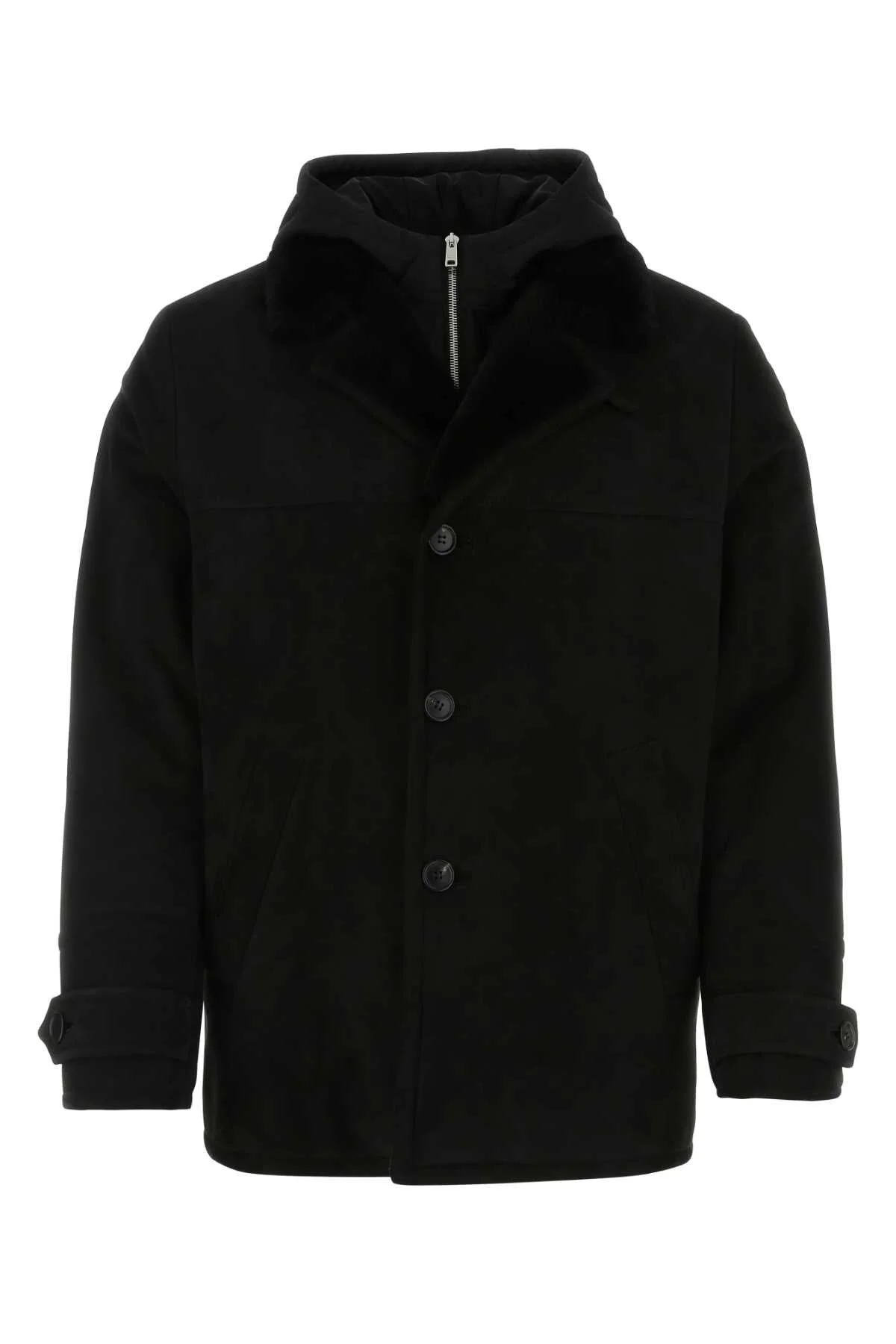 Prada Men Black Shearling Jacket - 1