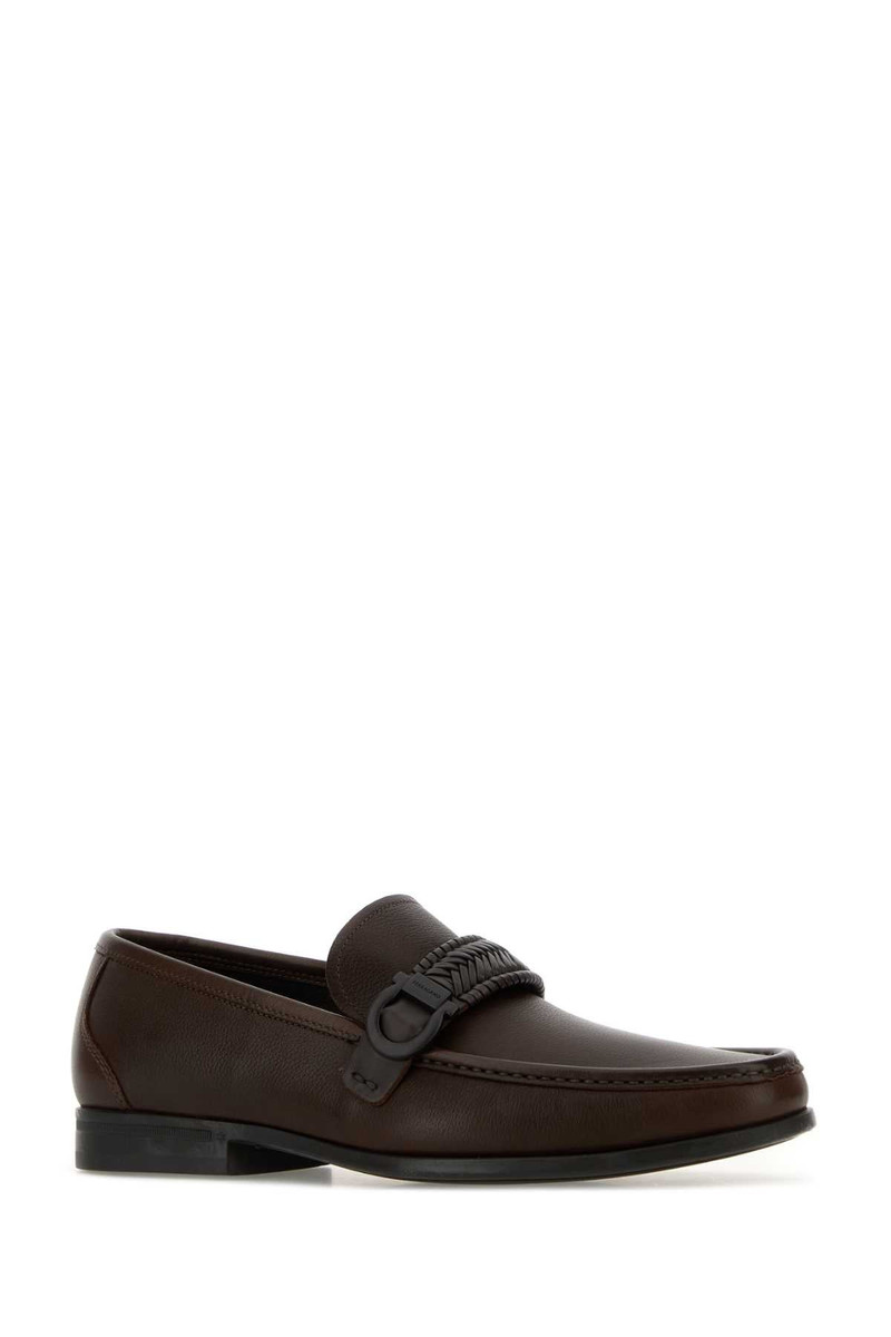FERRAGAMO Dark Brown Leather Caspian Loafers Tmoro Mocassini outlook