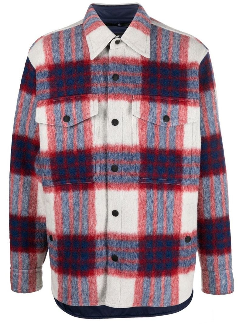 plaid-check print shirt jacket - 1