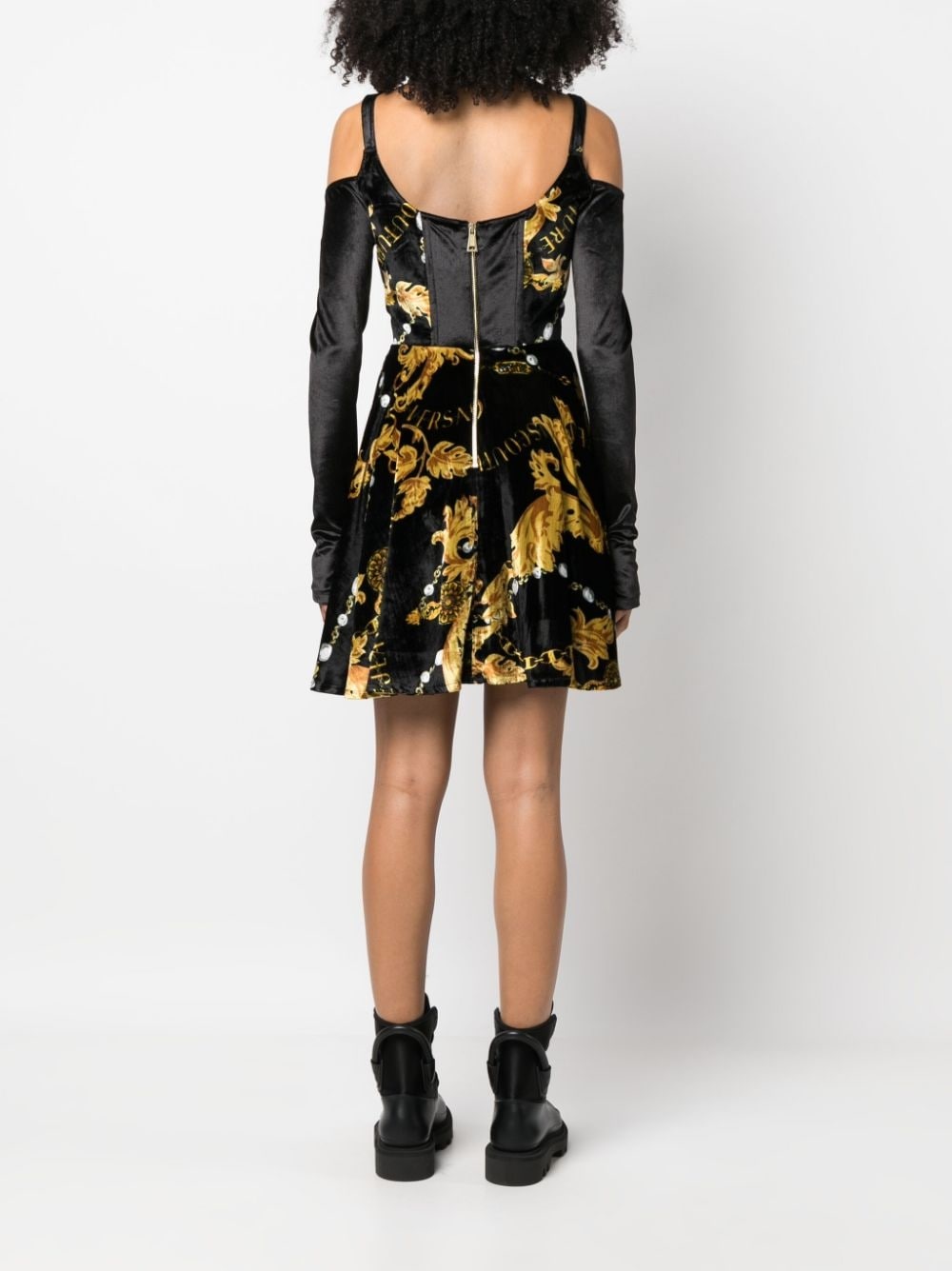 Chain Couture long-sleeved corset dress - 4