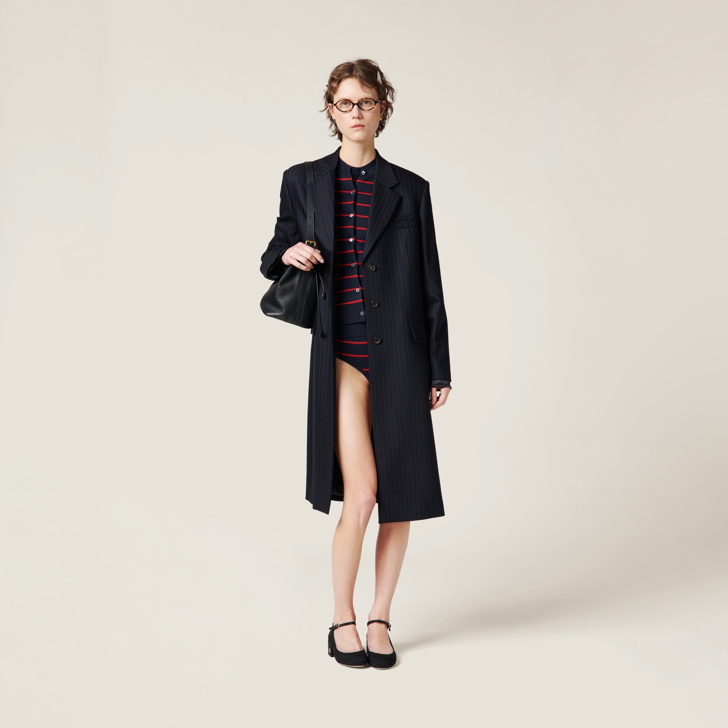 Single-breasted pinstripe coat - 2
