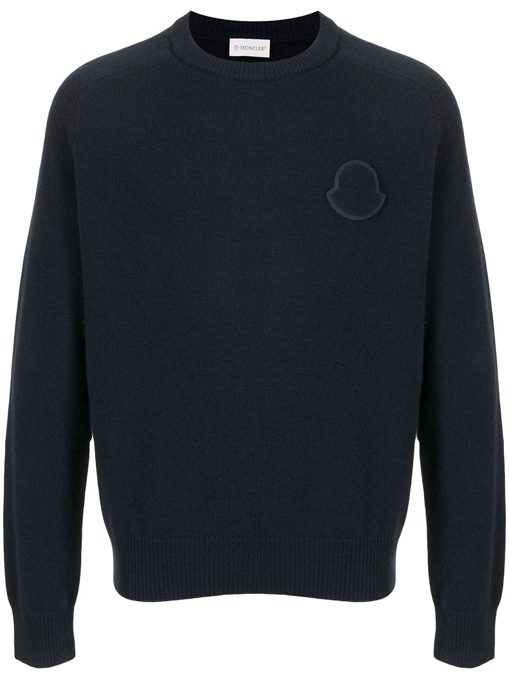 logo-plaque knitted crew-neck jumper - 1