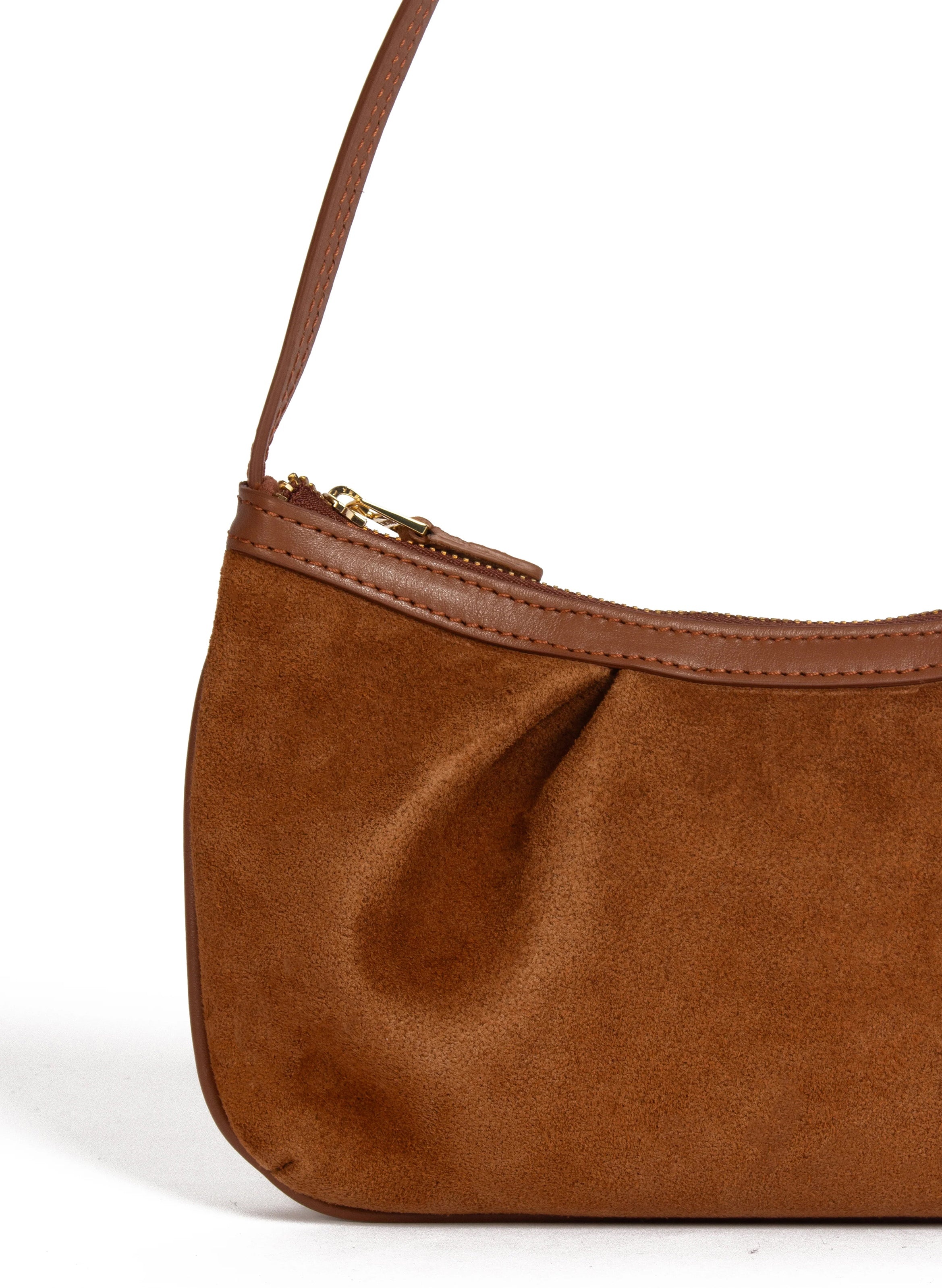 Dimple Pochette Suede Cognac - 4
