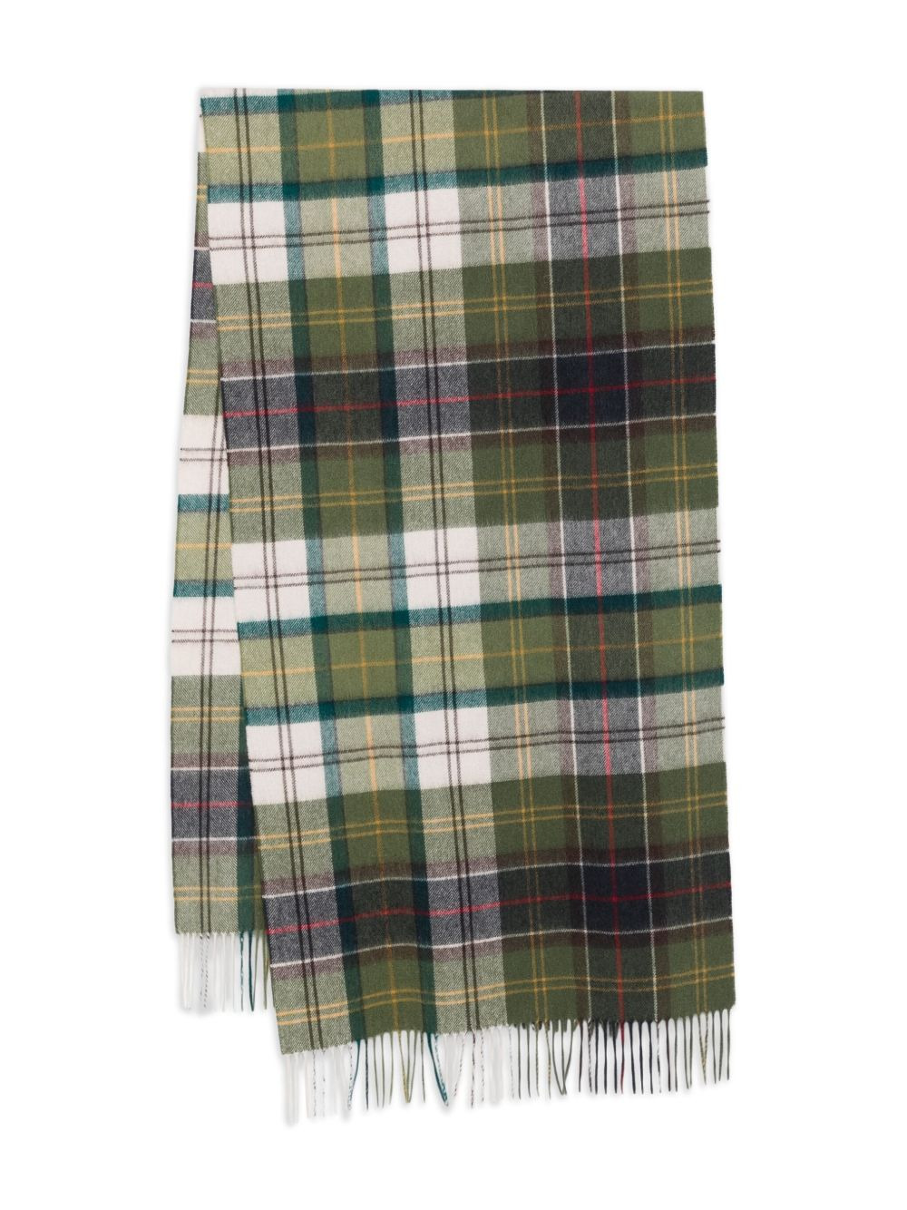 tartan-check fringed scarf - 1