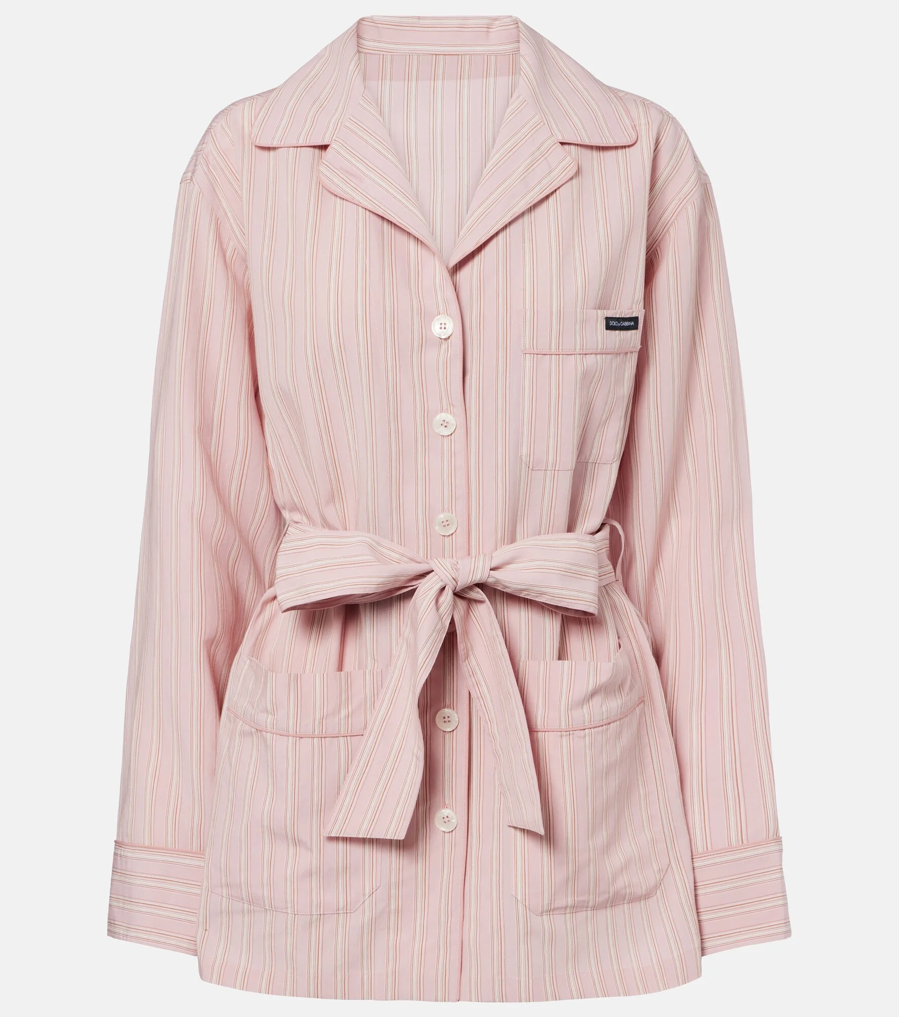 Belted striped shirt - 1