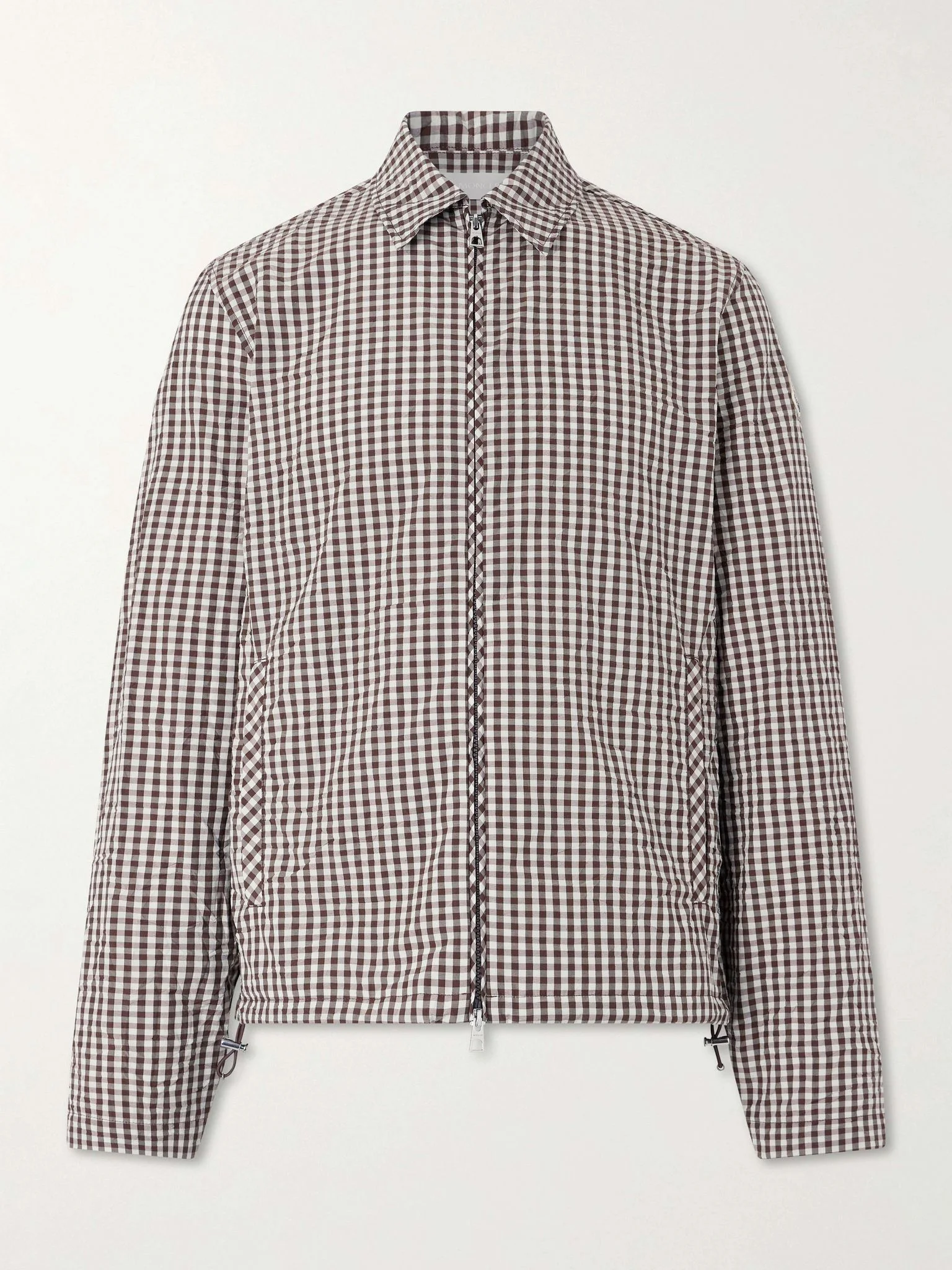 Checked Cotton-Blend Jacket Beige - 1