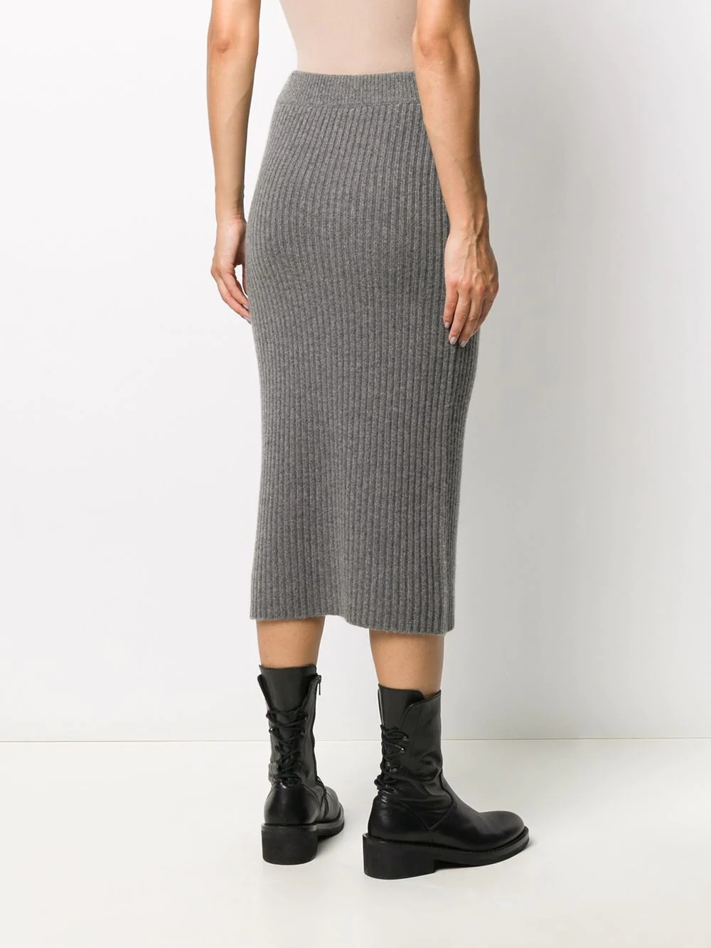 ribbed-knit midi skirt  - 4