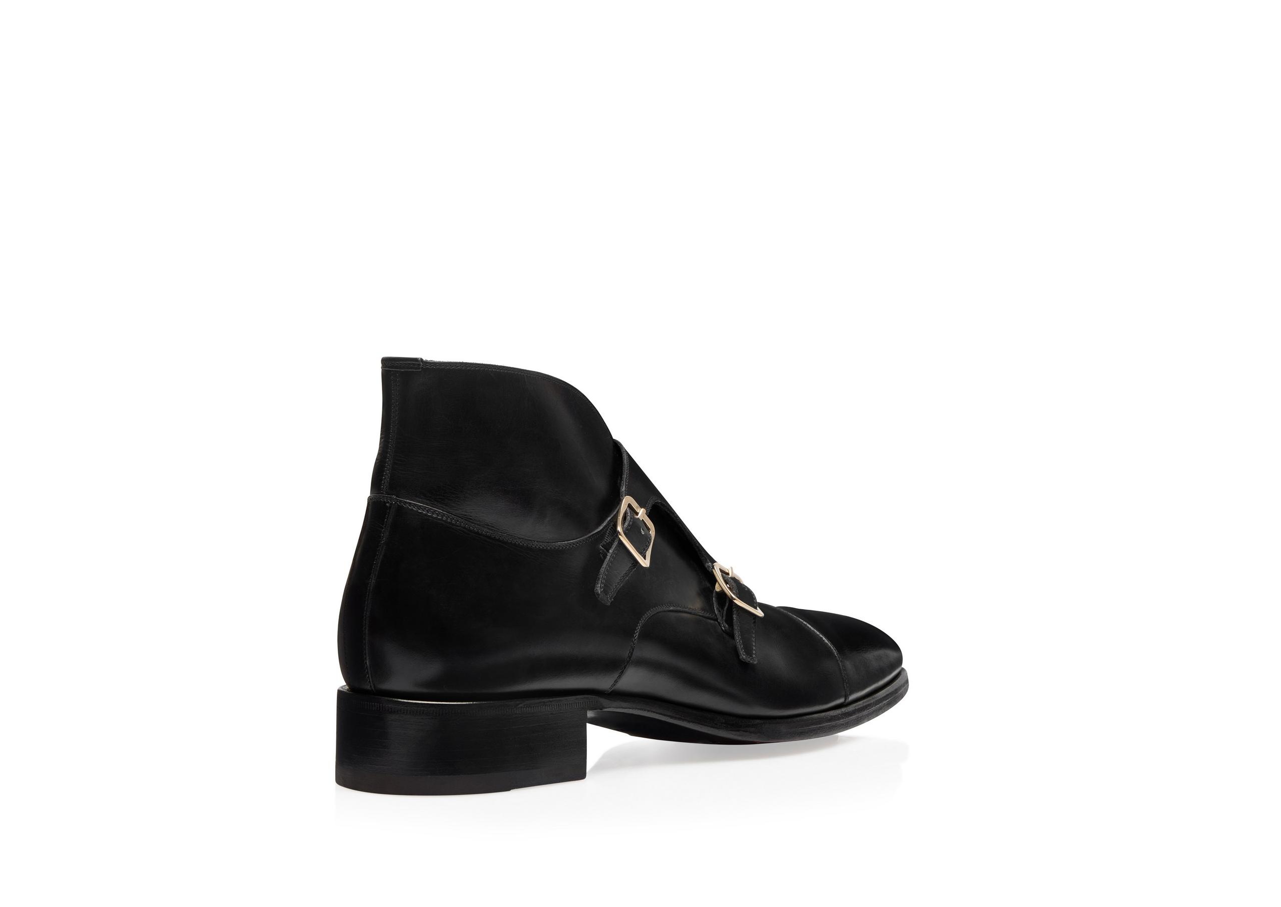 BURNISHED LEATHER ELKAN MONK STRAP BOOT - 4