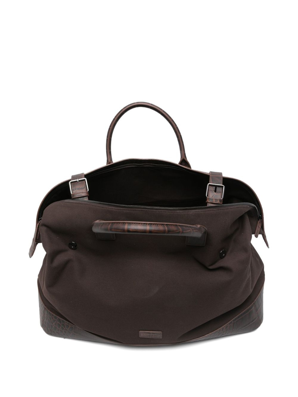 crocodile-embossed leather holdall - 4