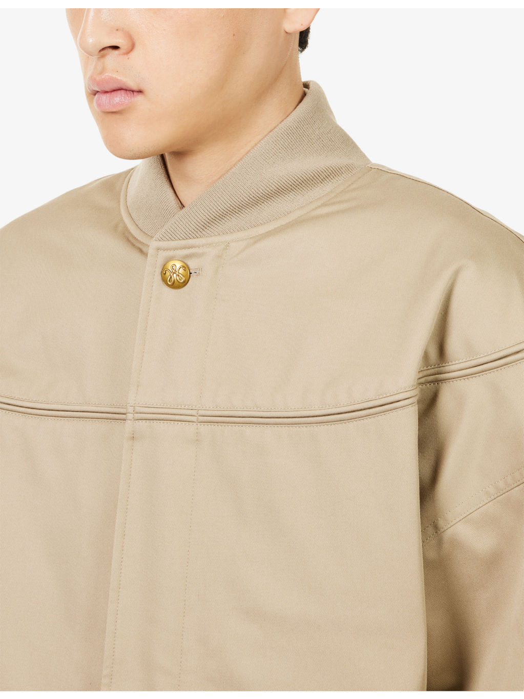 Gas Station Oversized Cotton Blend Bomber Jacket - 5