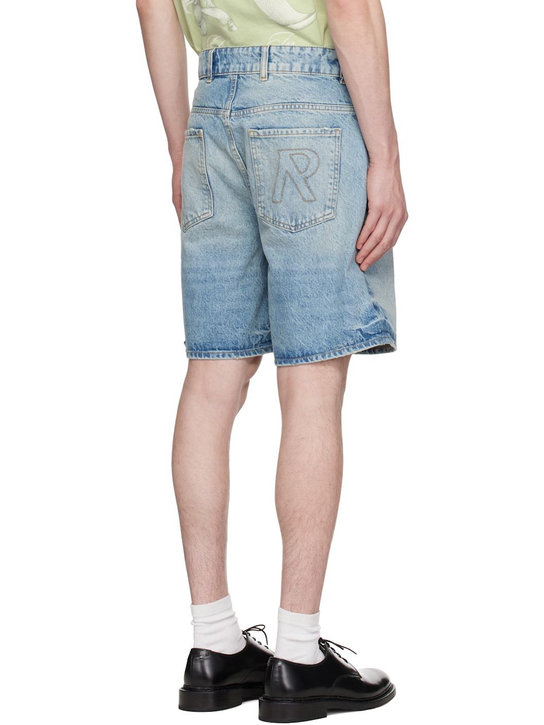 Blue R10T Tailored Denim Shorts - 3