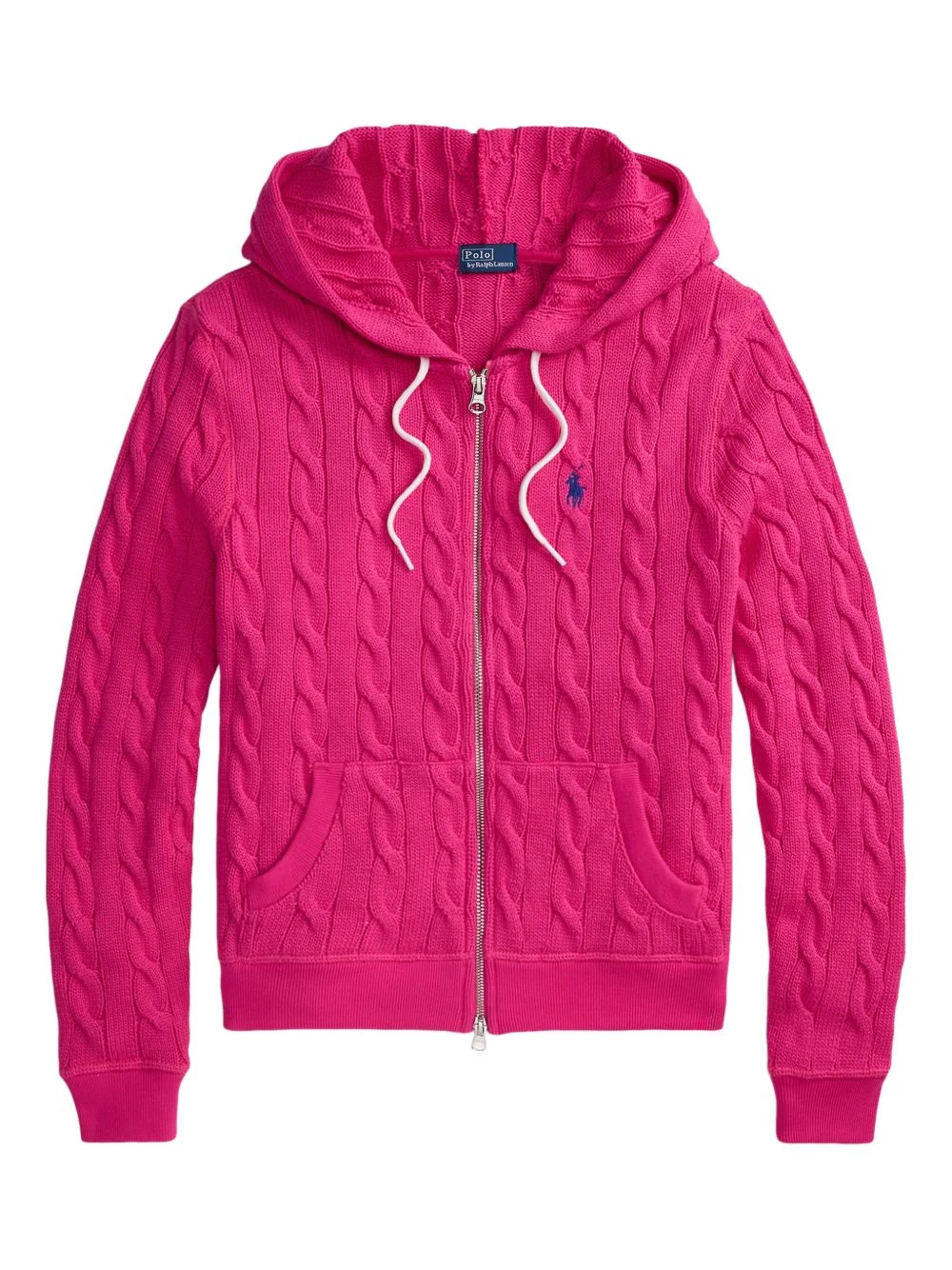 cable-knit zip-up hoodie - 1