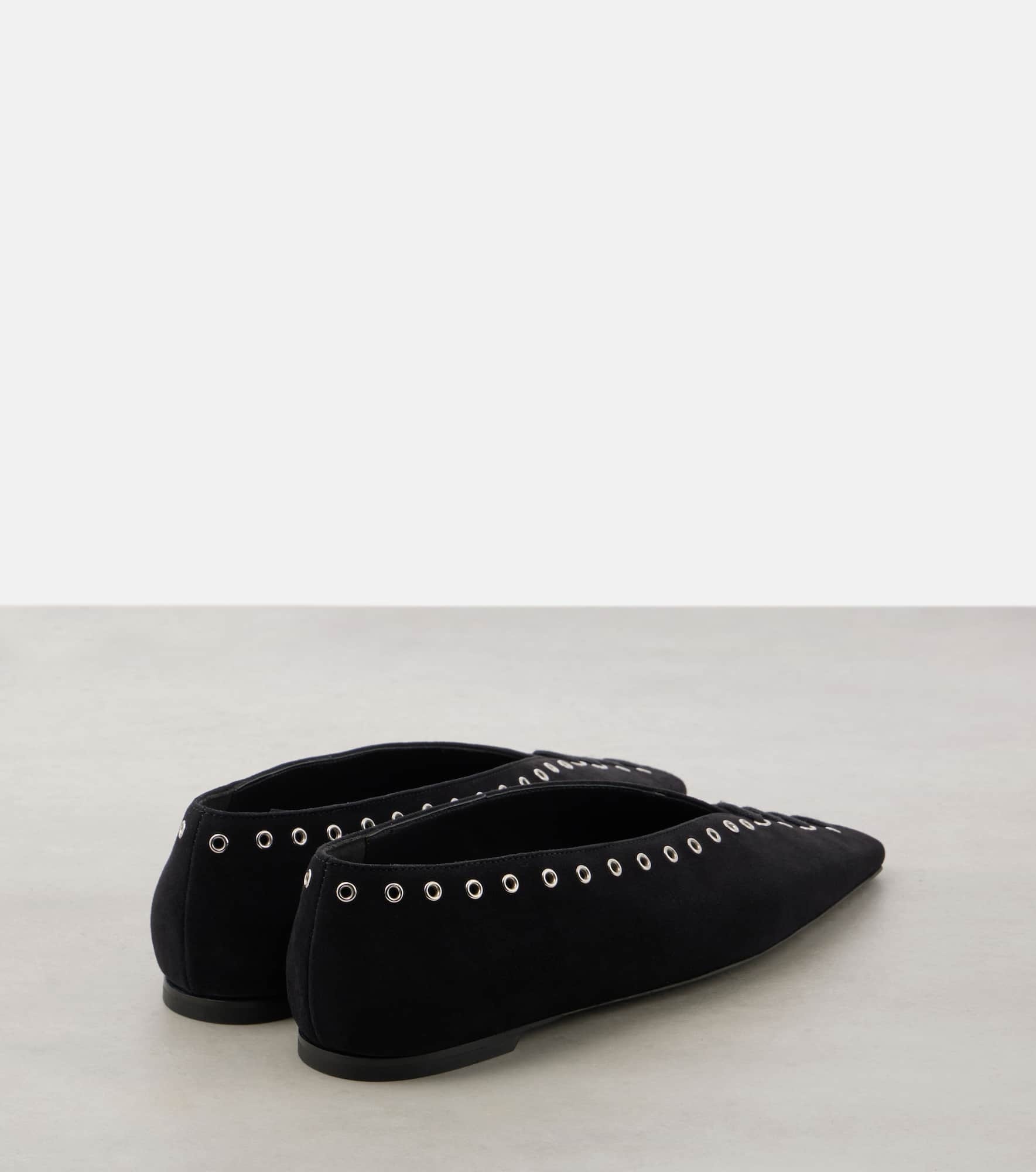 Suede lace-up ballet flats - 2