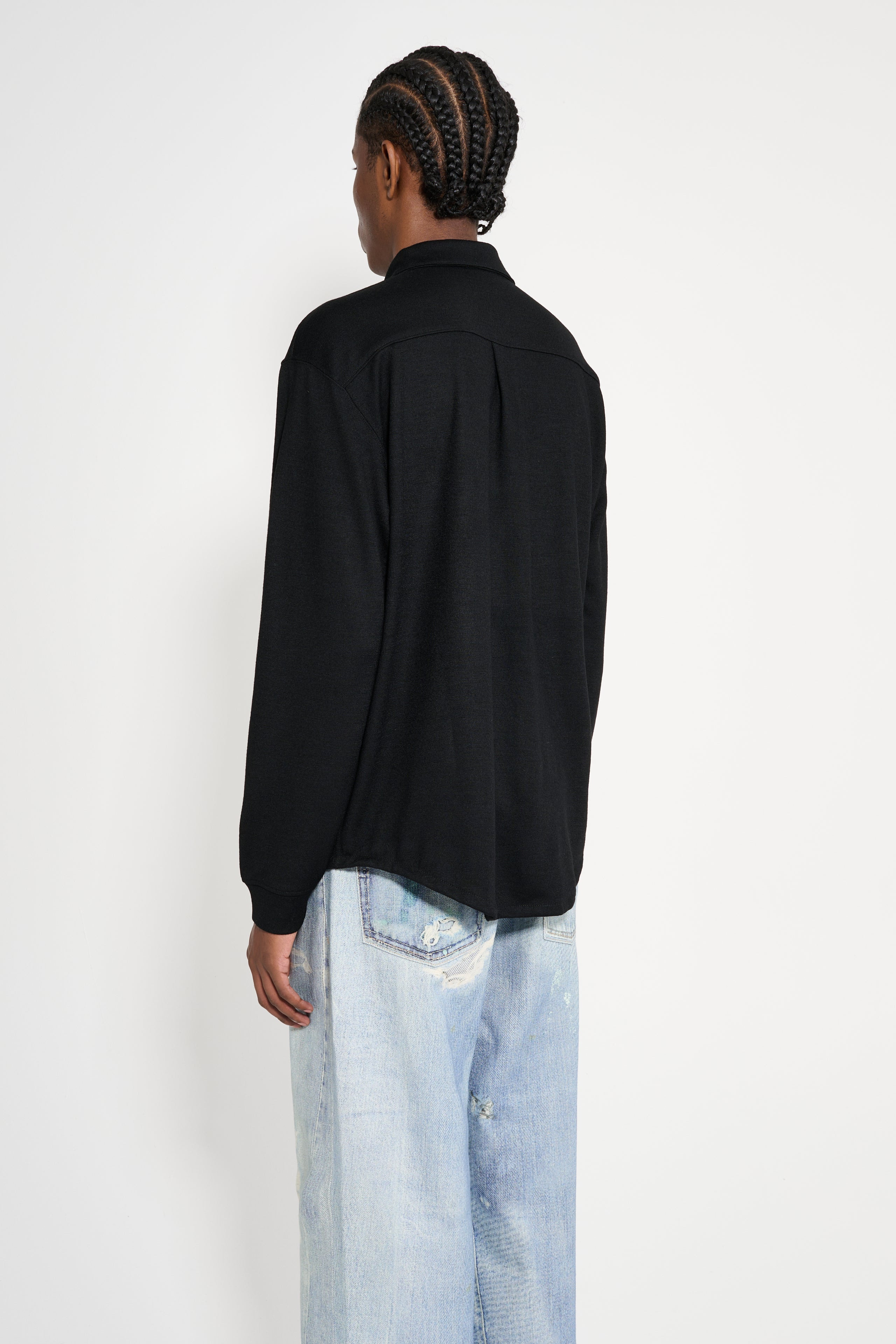 LADY WHITE CO. WOOL BUTTON UP BLACK - 4