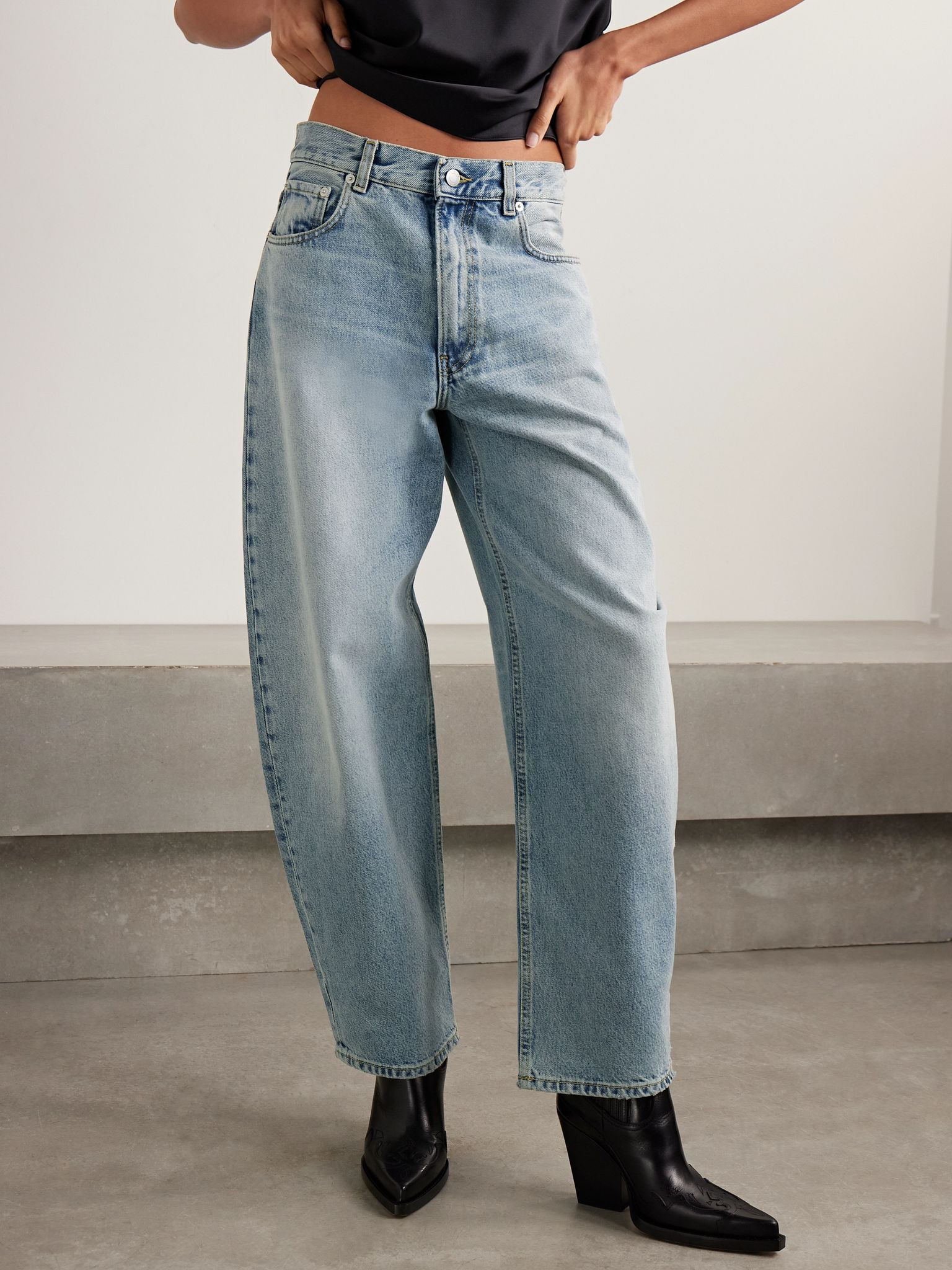 Bibi mid-rise barrel-leg jeans Light denim - 3