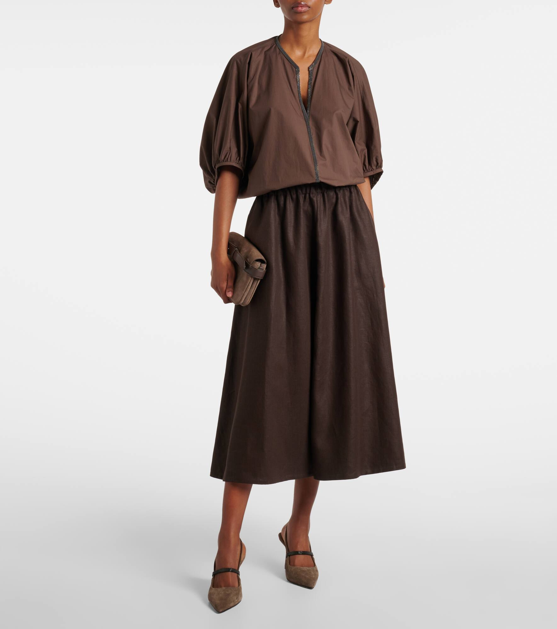 Linen midi skirt - 2