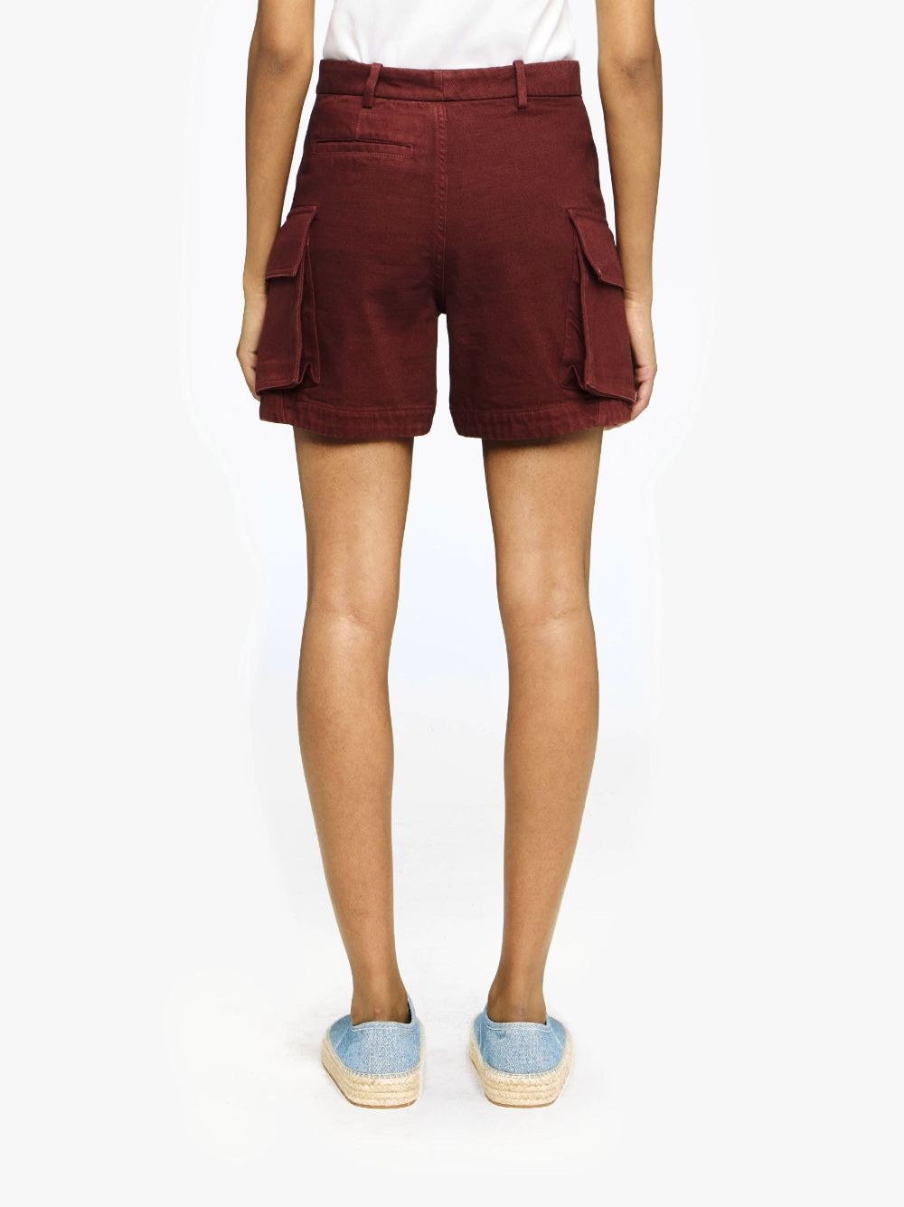 HIGH-WAISTED CARGO TWILL SHORTS - 3