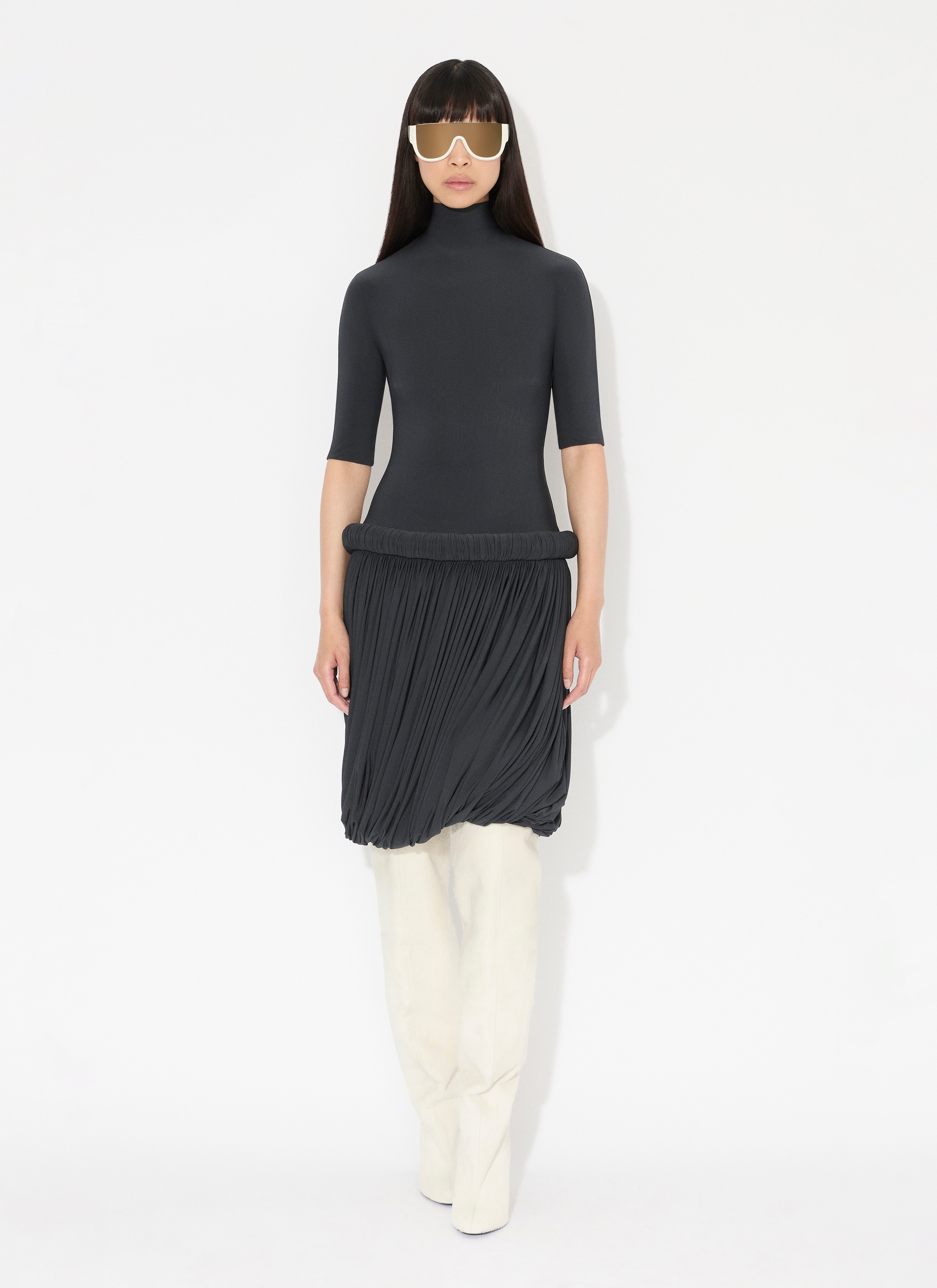 SHORT DRESS IN SUPPLE JERSEY - 2