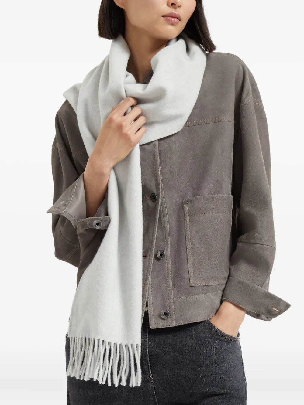 Cashmere Scarf With Fringes - 5