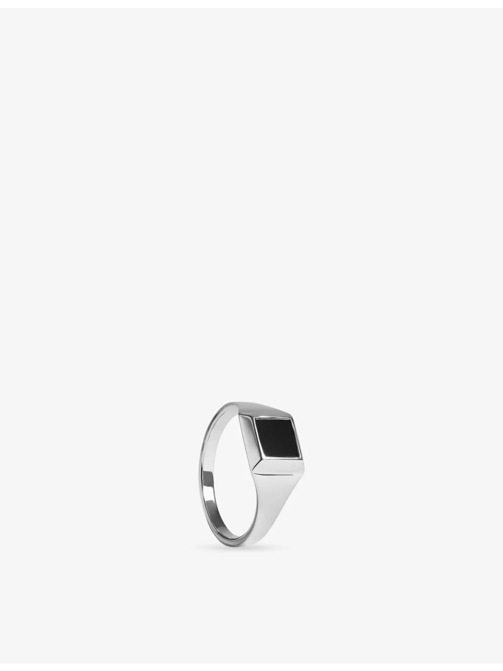 Signature Signet Sterling Silver and Black Onyx Ring - 1