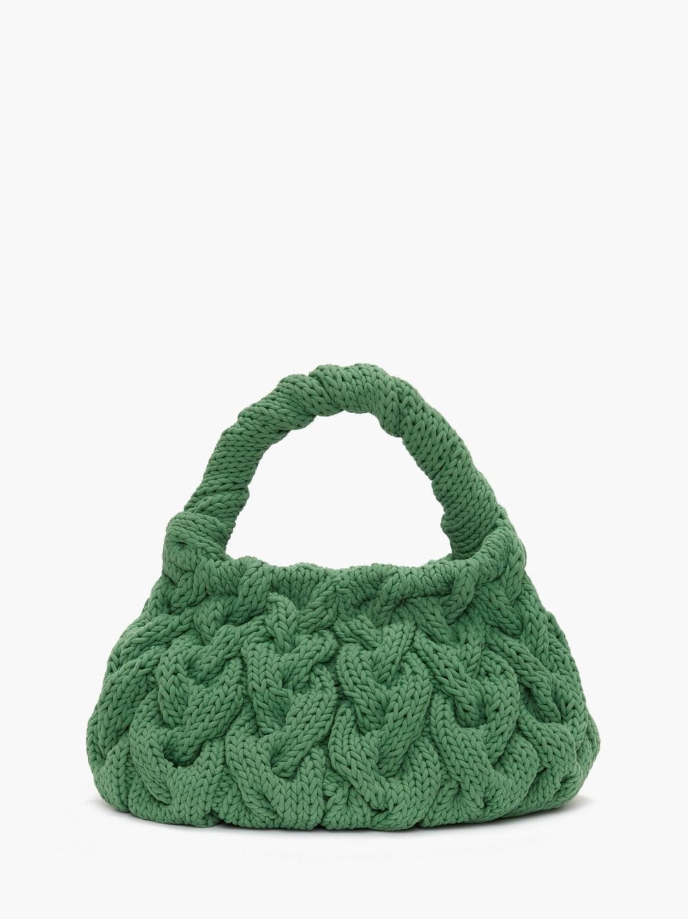 CABLE KNIT BAG - KNITTED TOP HANDLE BAG - 1