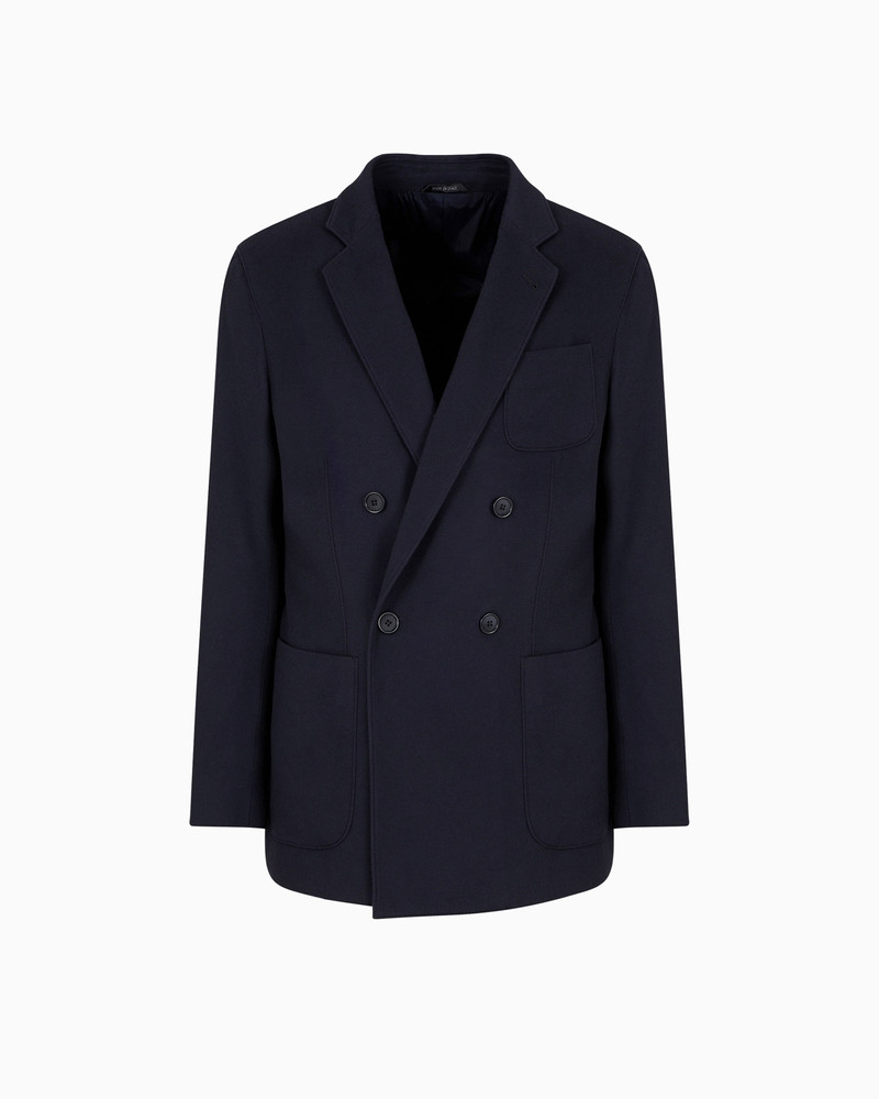 Double-breasted Upton Line jacket in lightweight virgin-wool cloth 1