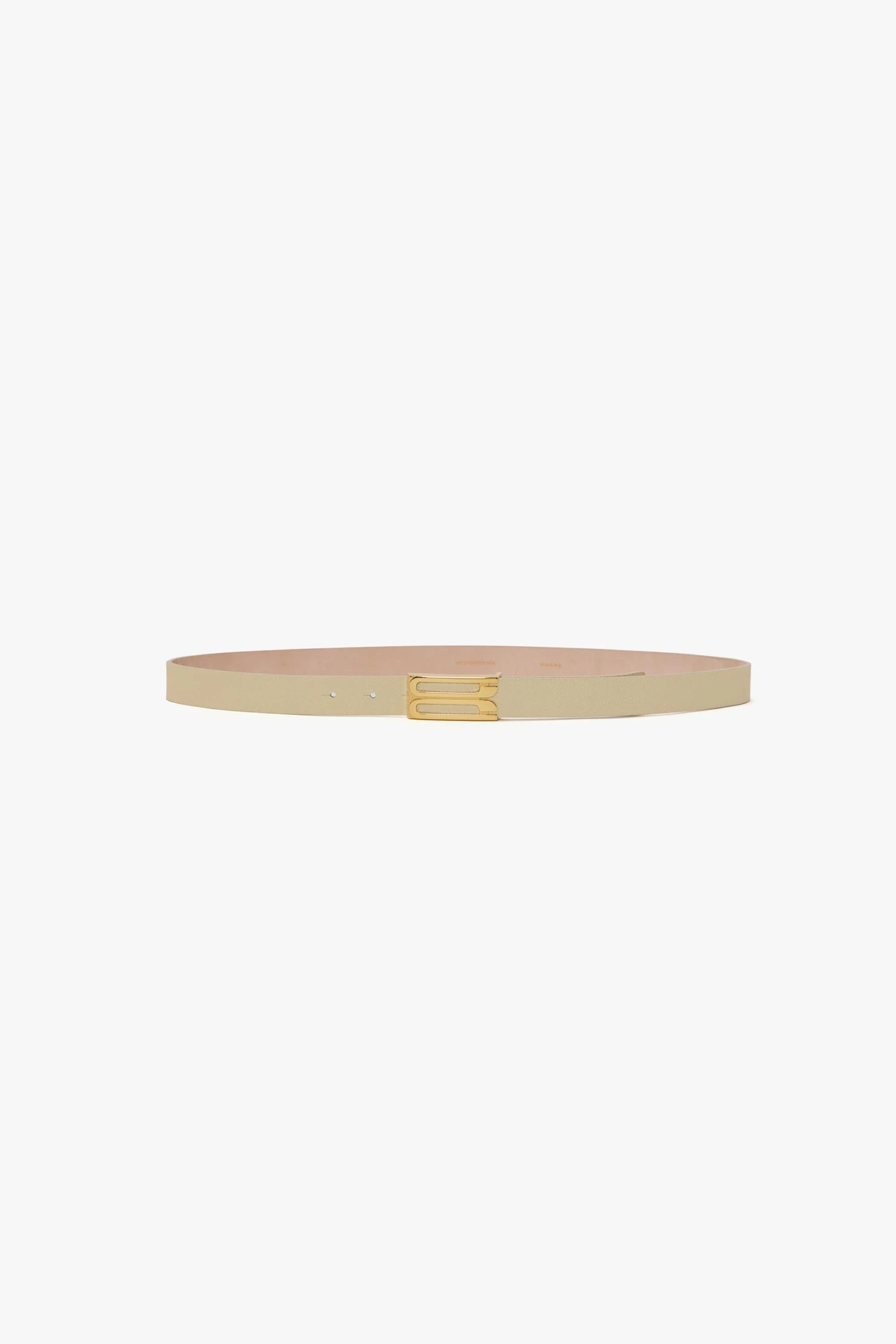 Frame Belt In Ivory Grained Leather - 1