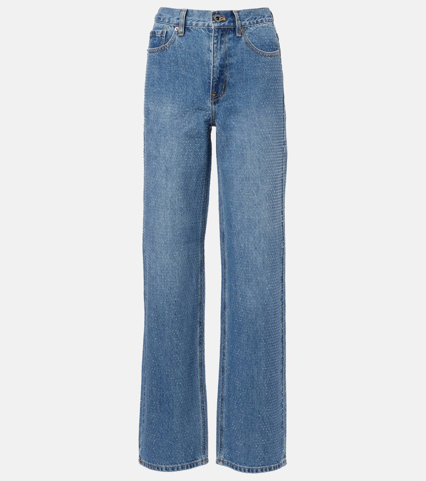 Embellished high-rise straight jeans - 1